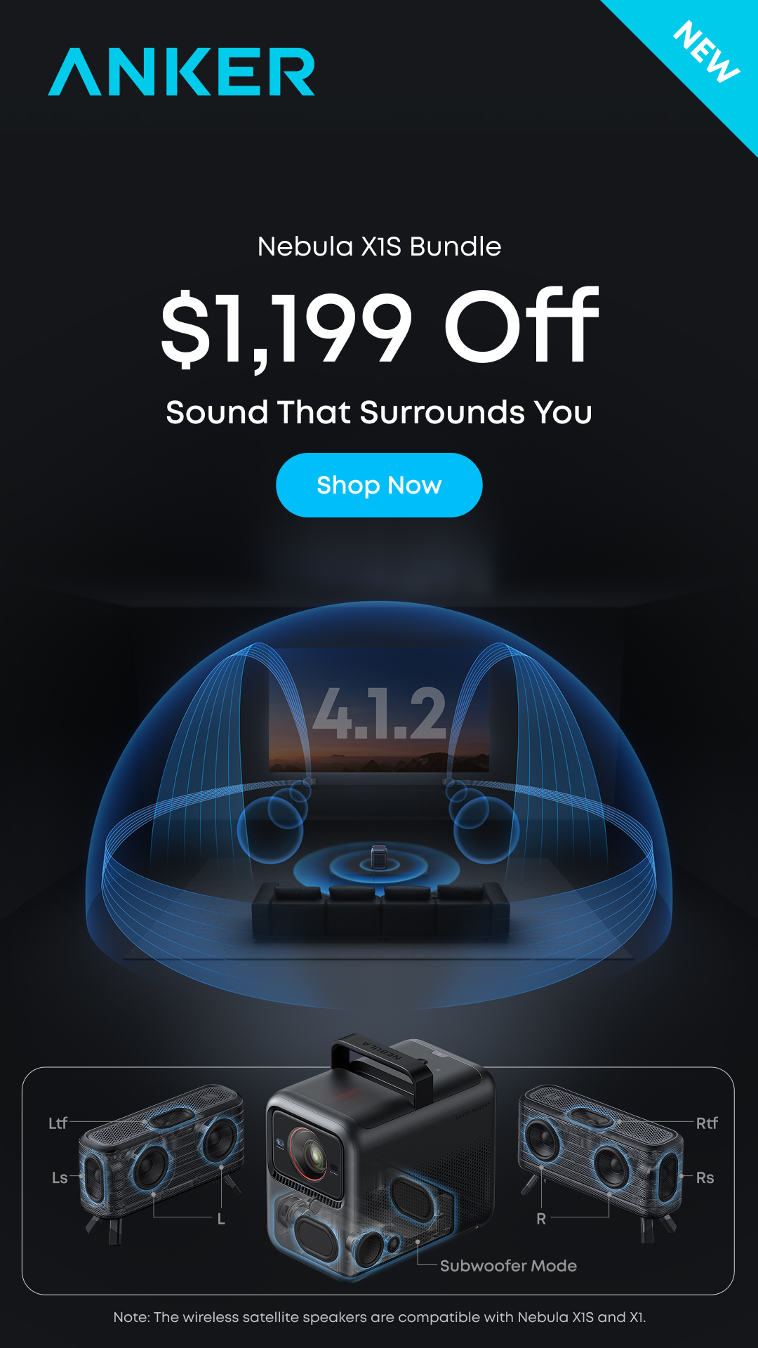 soundcore Facebook ad: Hear It Move Around You.