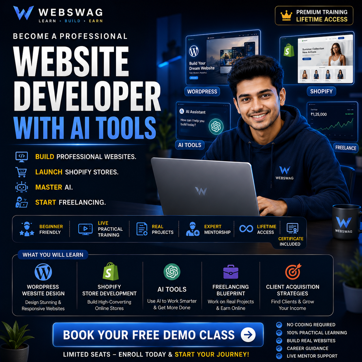 WEB SWAG Facebook ad: 35 Seats Only, Reserve Your Spot Today