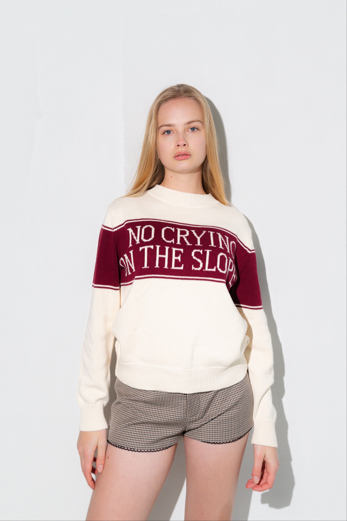 Yellow The Label Facebook ad: No Crying Windbreaker