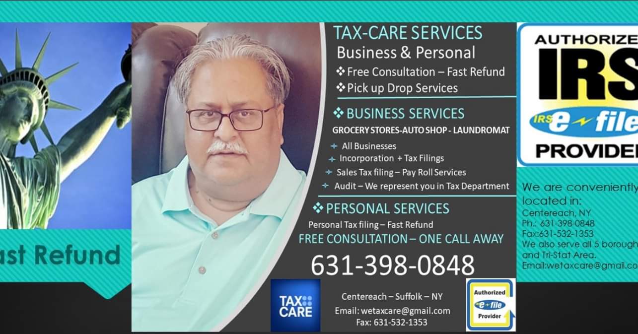 Nasir Tax-Care Services Facebook ad: Our Services