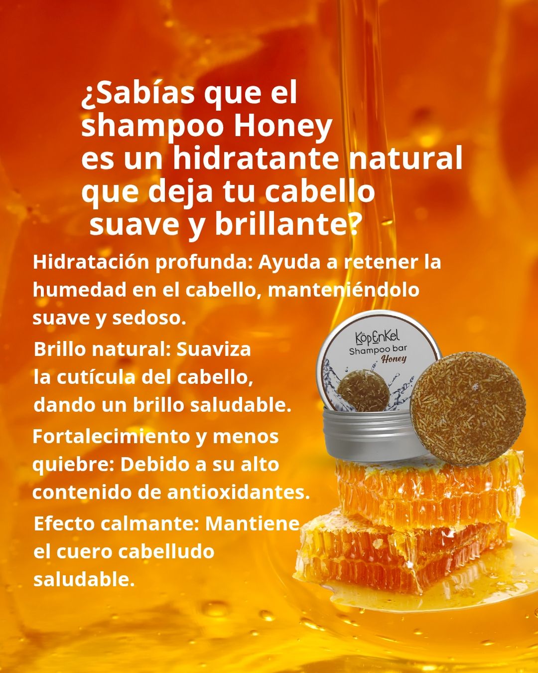KopenkelChile Facebook ad: Kopenkel Shampoo Bar Honey nutre y repara el…