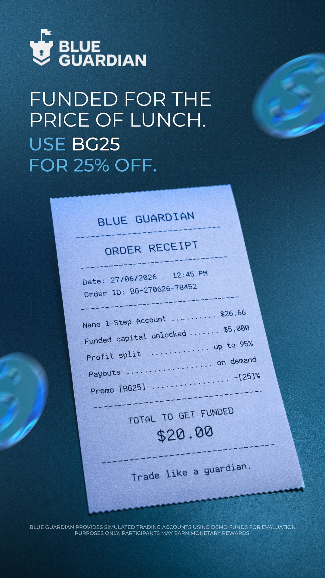 Blue Guardian Facebook ad: The receipt that pays you back