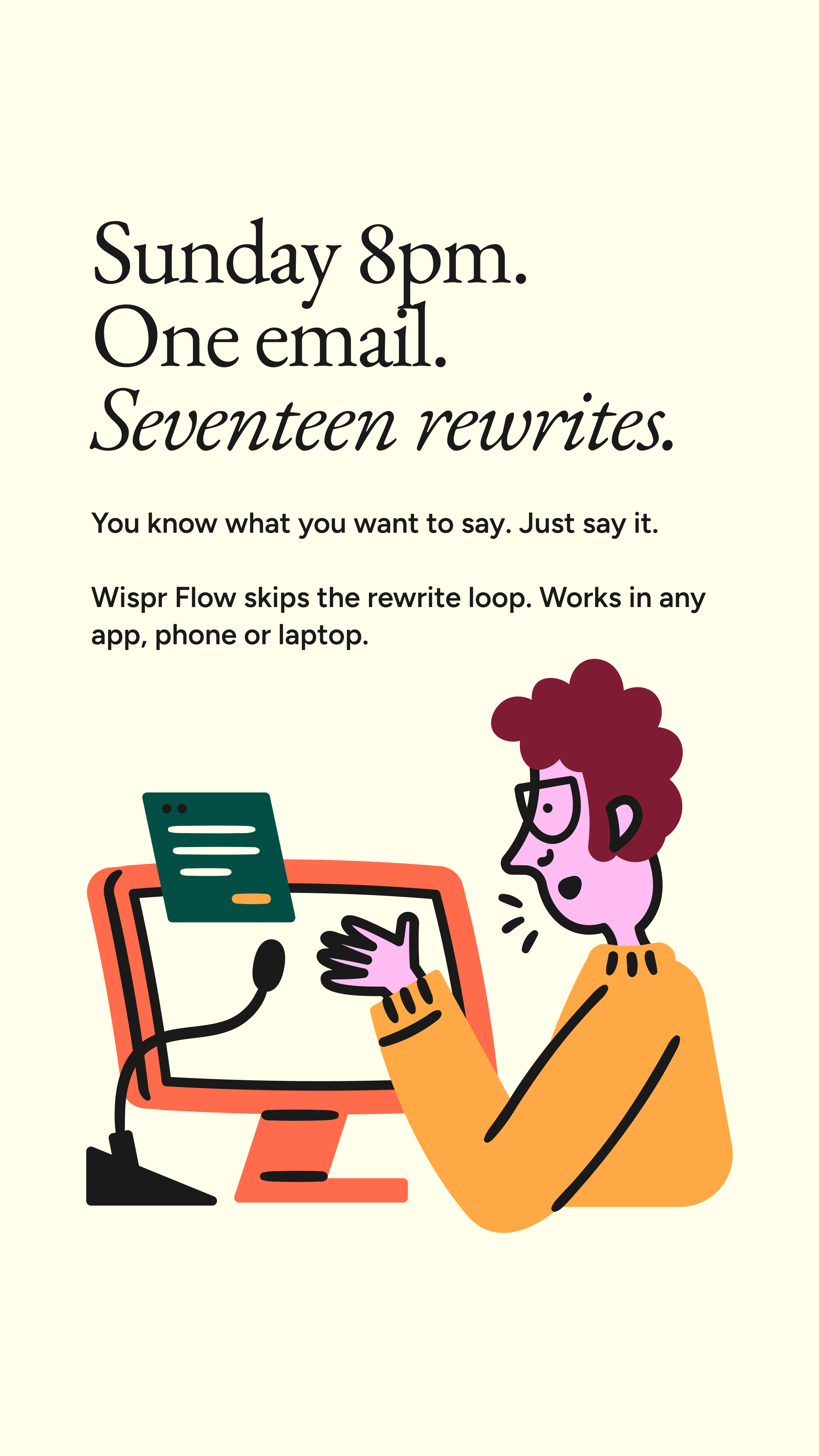 Wispr Flow Facebook ad