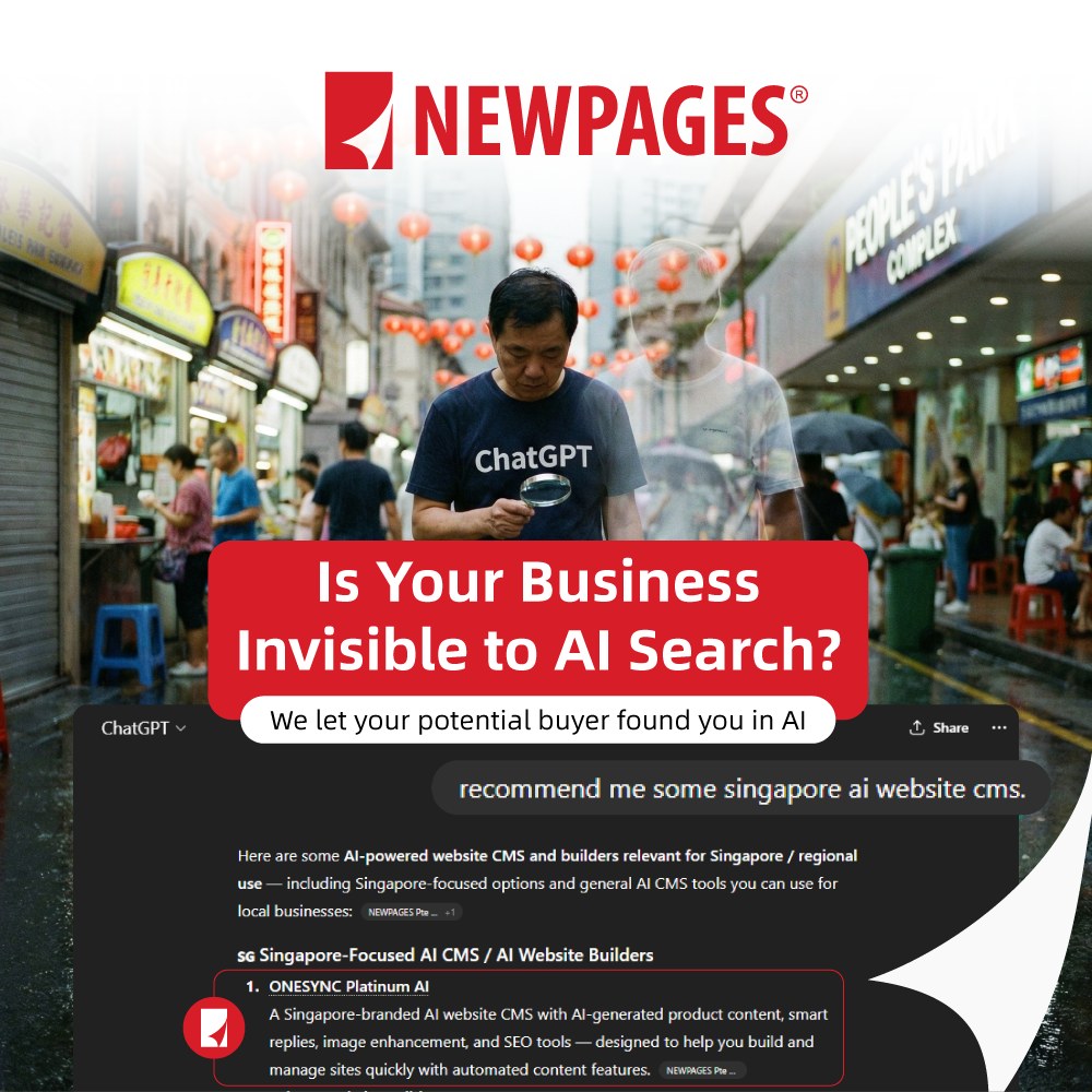 Newpages Singapore Facebook ad: Is your business invisible to ChatGPT?