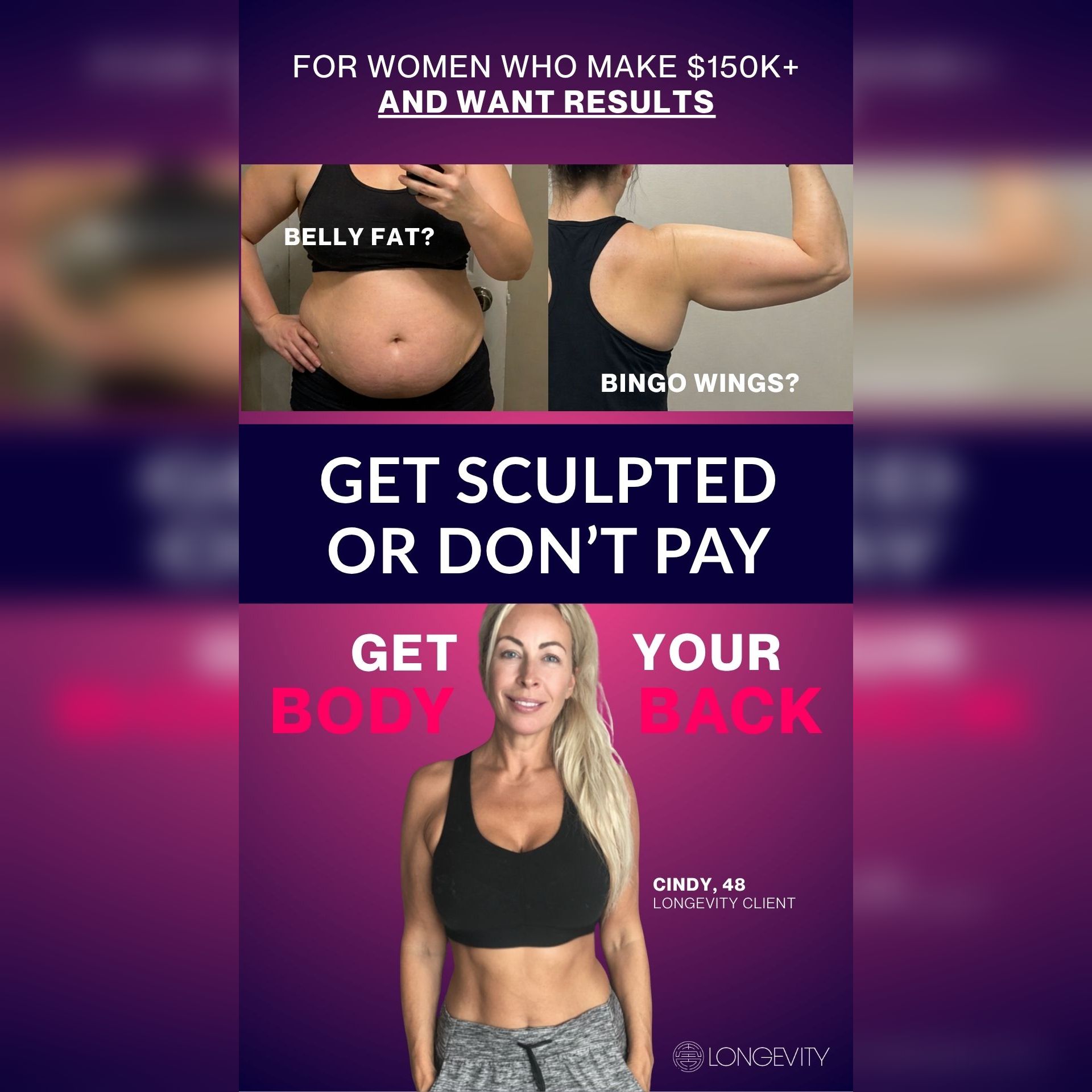 The Longevity Clinic Facebook ad from May 17, 2026