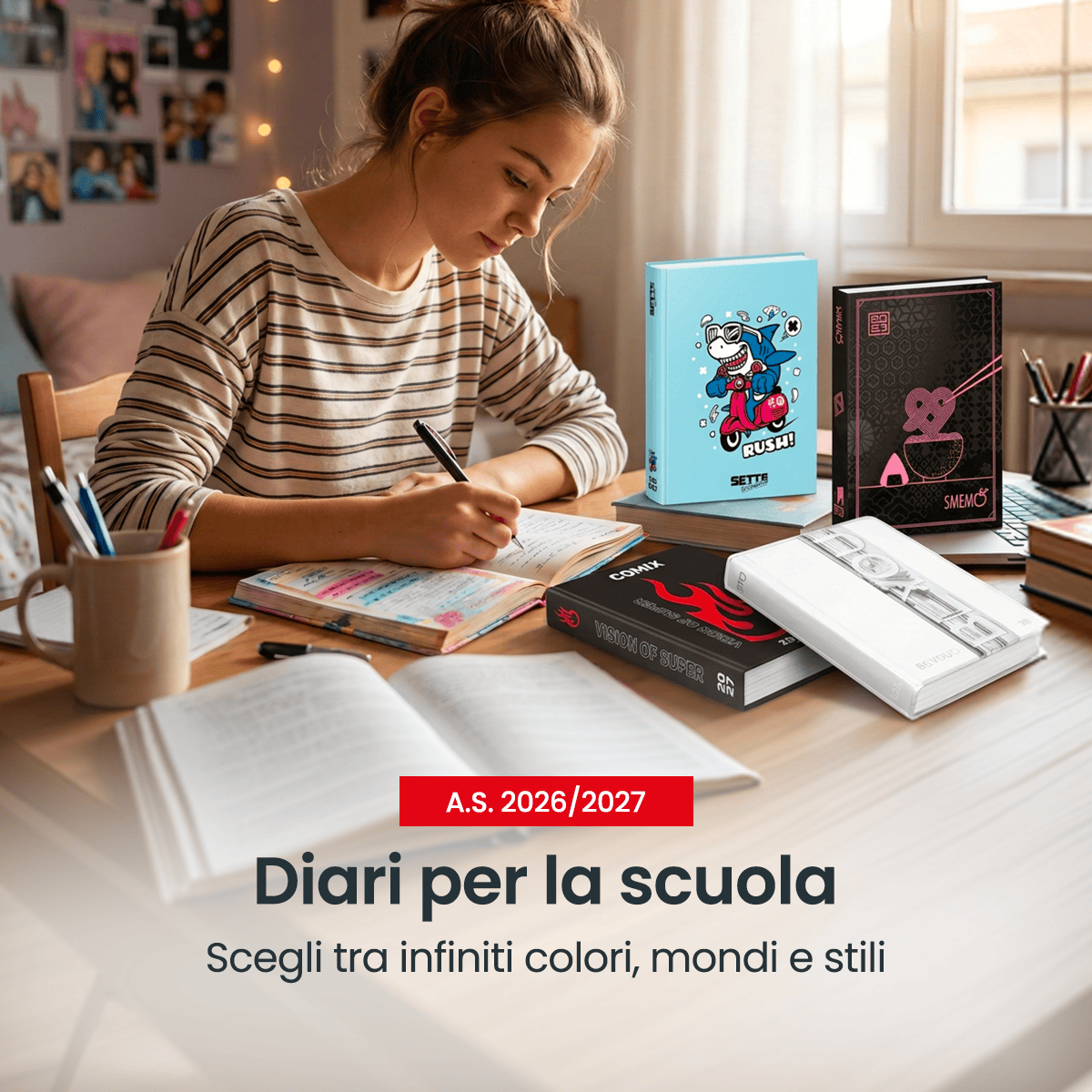 Feltrinelli Librerie Facebook ad: Diari per la scuola