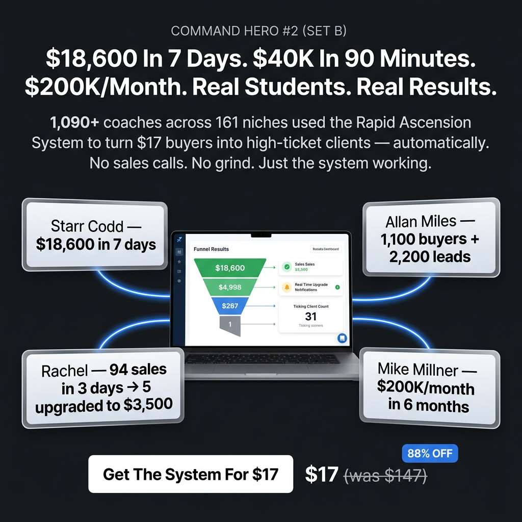 Rapid Ascension System Facebook ad from May 19, 2026