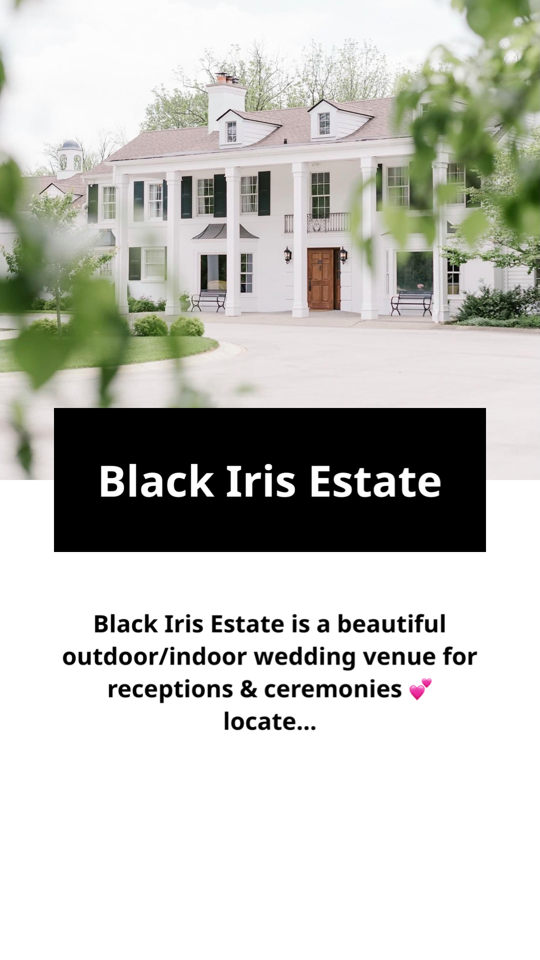 Black Iris Estate Facebook ad from Feb 23, 2023