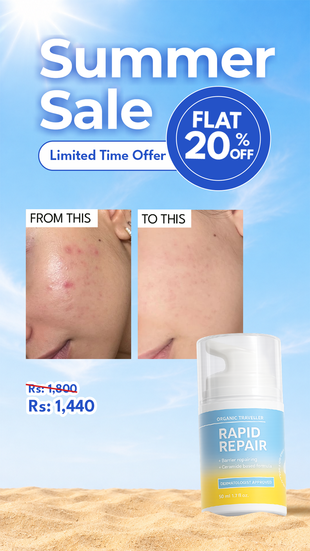 Organic Traveller - Skincare Facebook ad