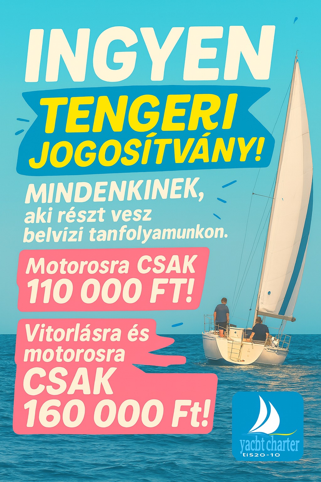 Tisza-tó Yacht Charter Facebook ad