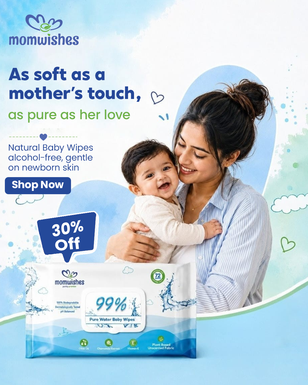 MomWishes Facebook ad: Get 30% OFF combo