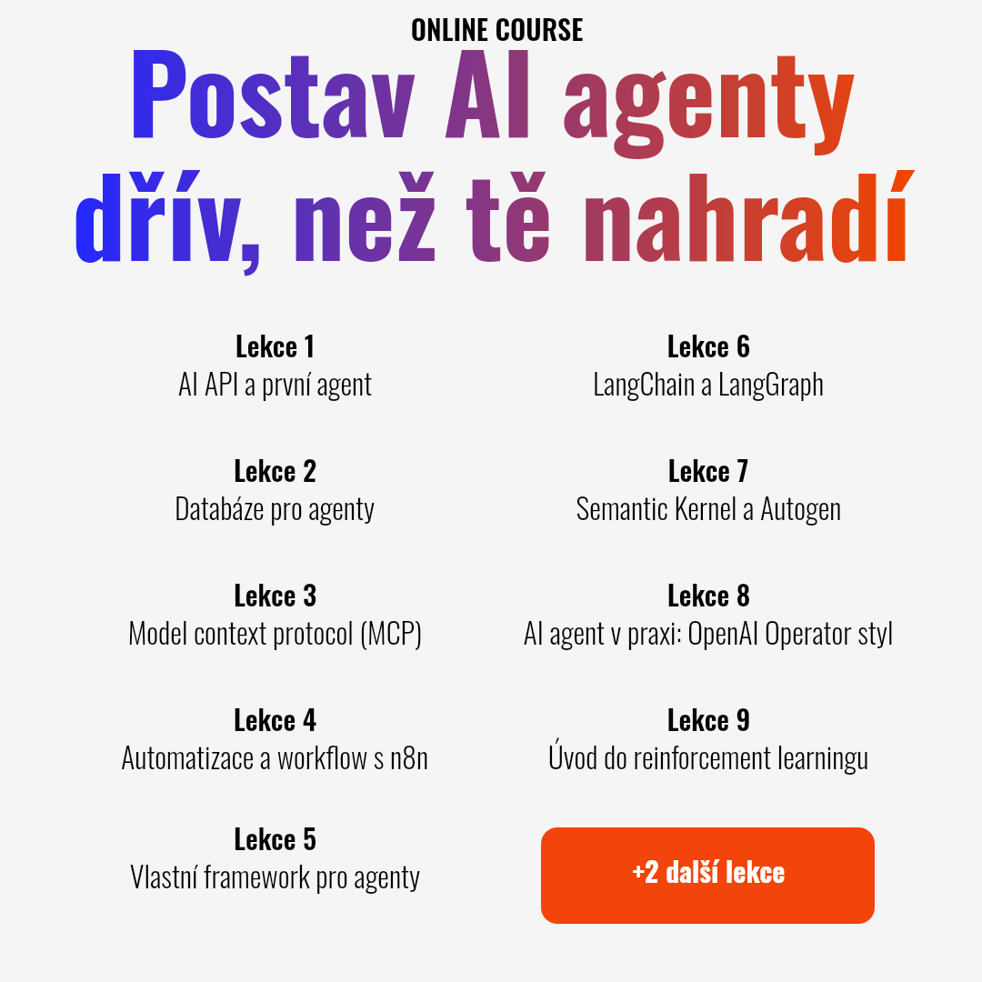 RobotDreams Czech Facebook ad: AI agents: tvůj náskok v technologii