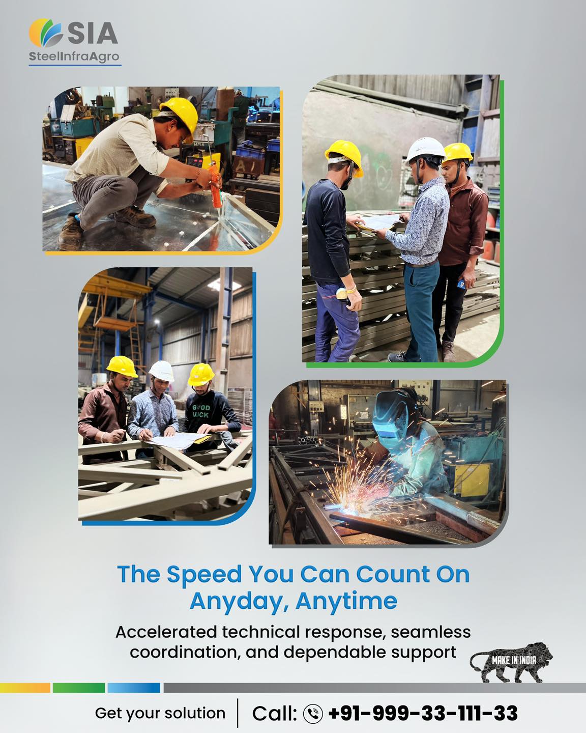 Steel Infra Agro Facebook ad: From planning to production, we deliver speed you…