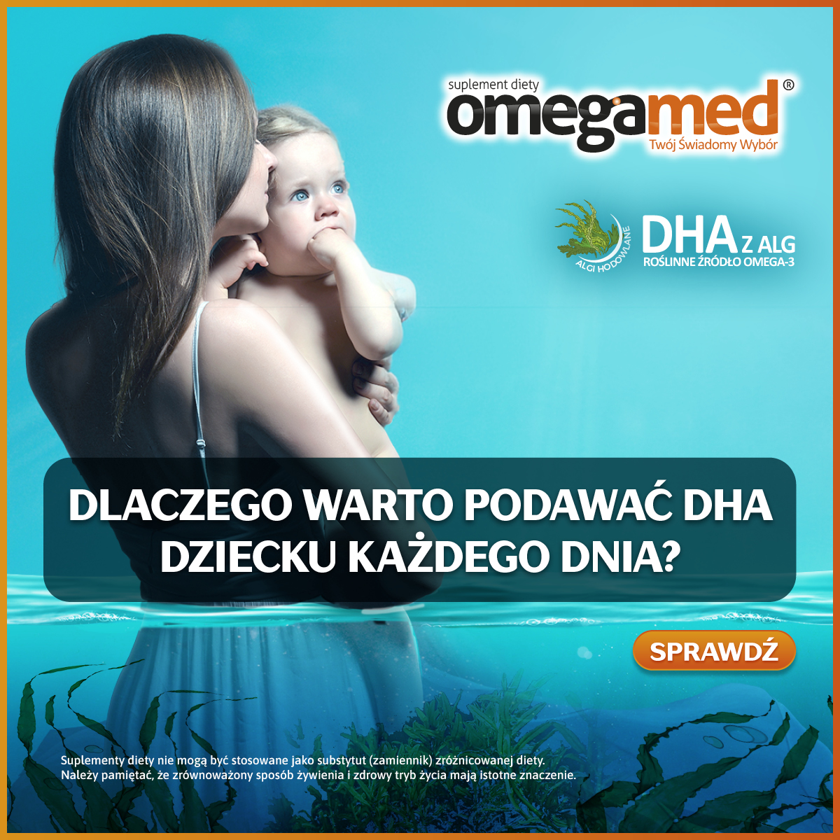 Mamazwarszawy.pl Facebook ad: Wybierz DHA dla swojego dziecka
