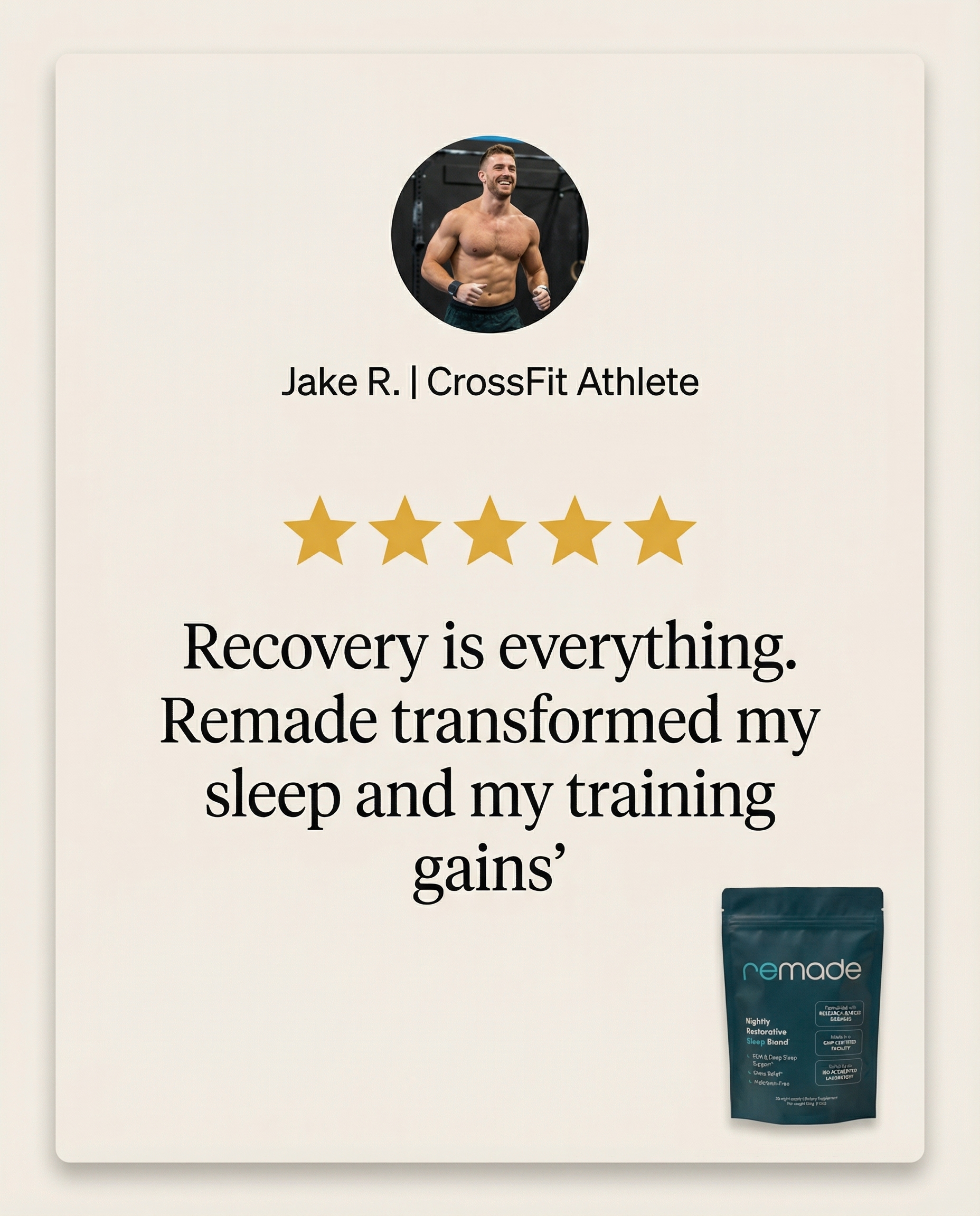 Remade Restorative Sleep Supplement Facebook ad