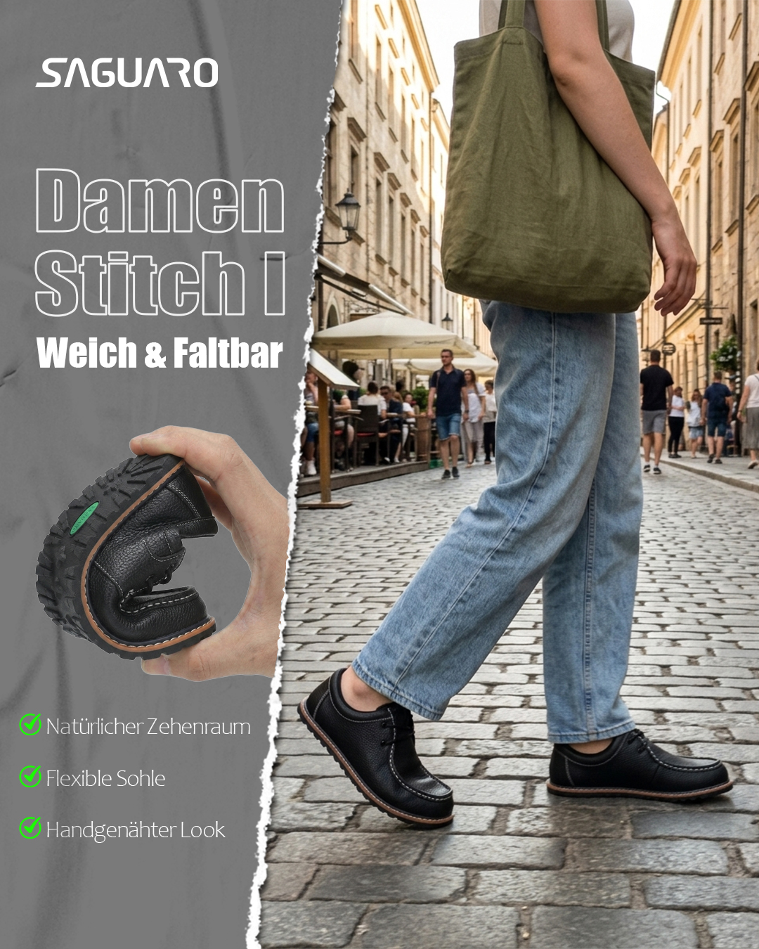 Saguaro De Facebook ad: Weich & Faltbar. Stylisch & Bequem.