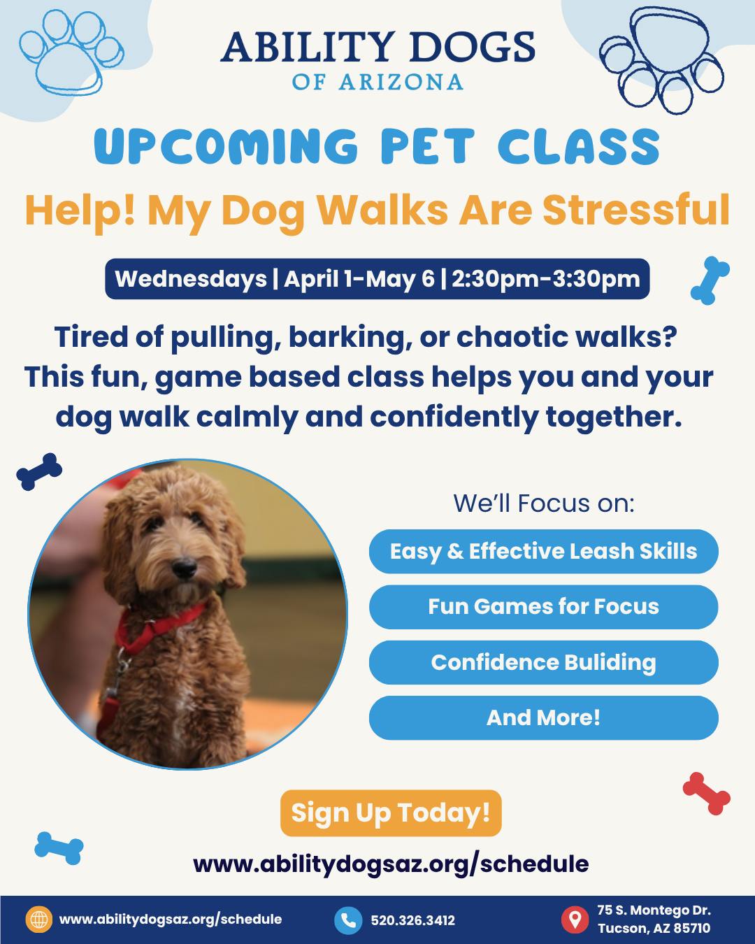 Ability Dogs of AZ Facebook ad: This class uses fun, game-based training to help…