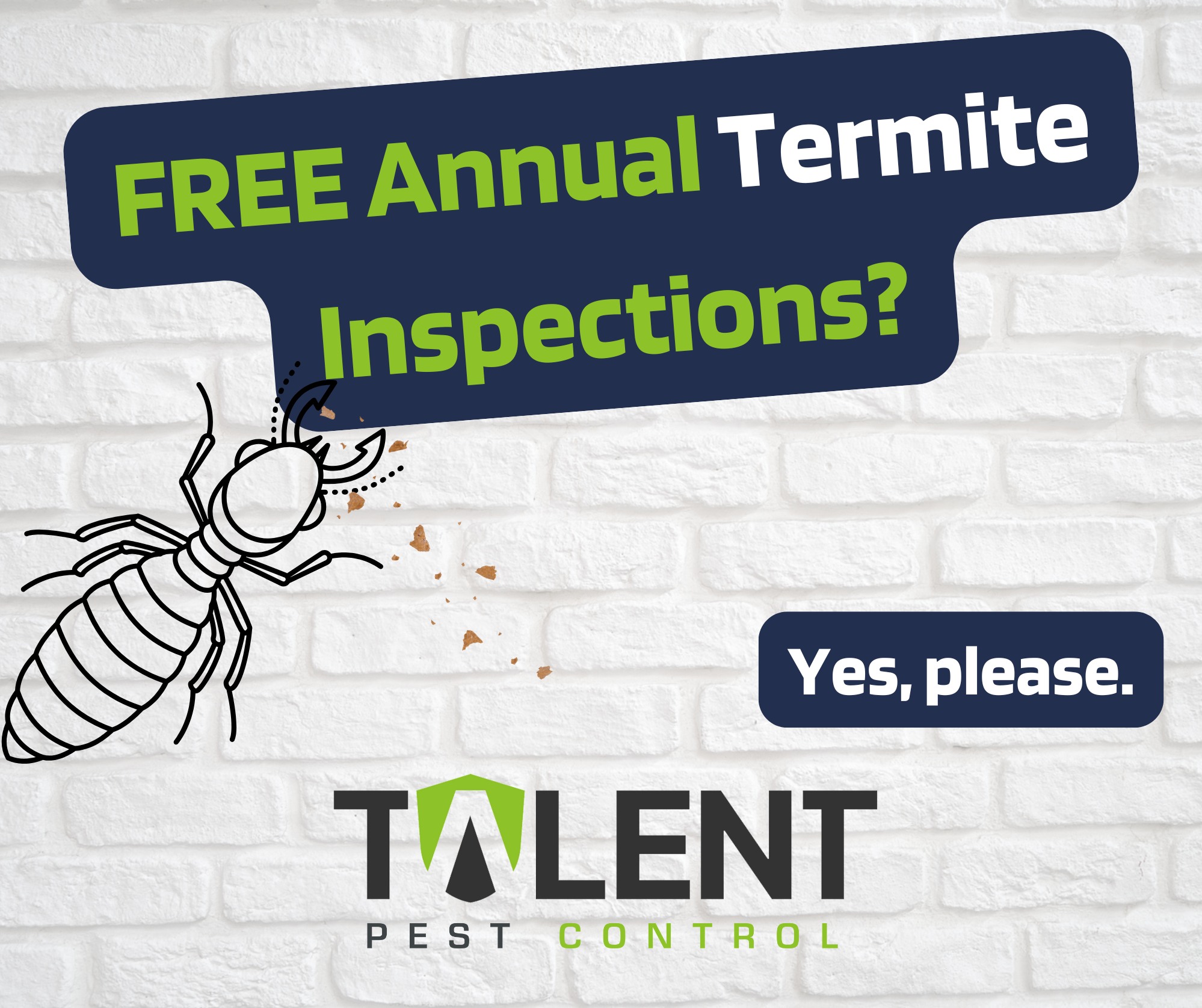 Talent Termite Facebook ad: FREE Annual Termite Insp.