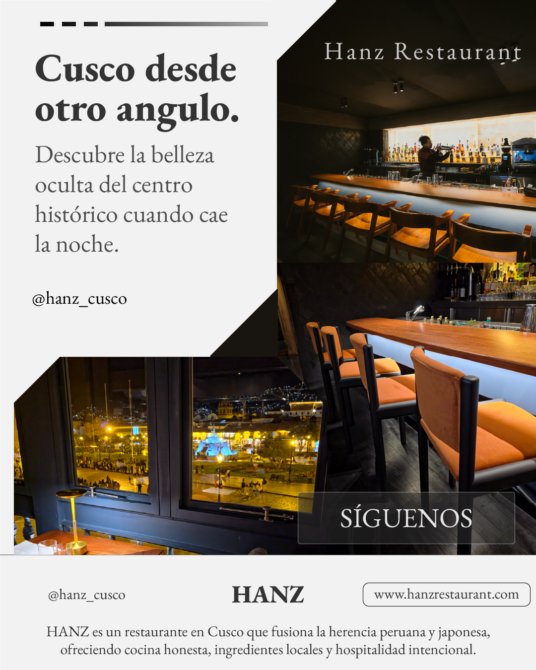 Hanz Facebook ad: Quien recorre Cusco sabe elegir.