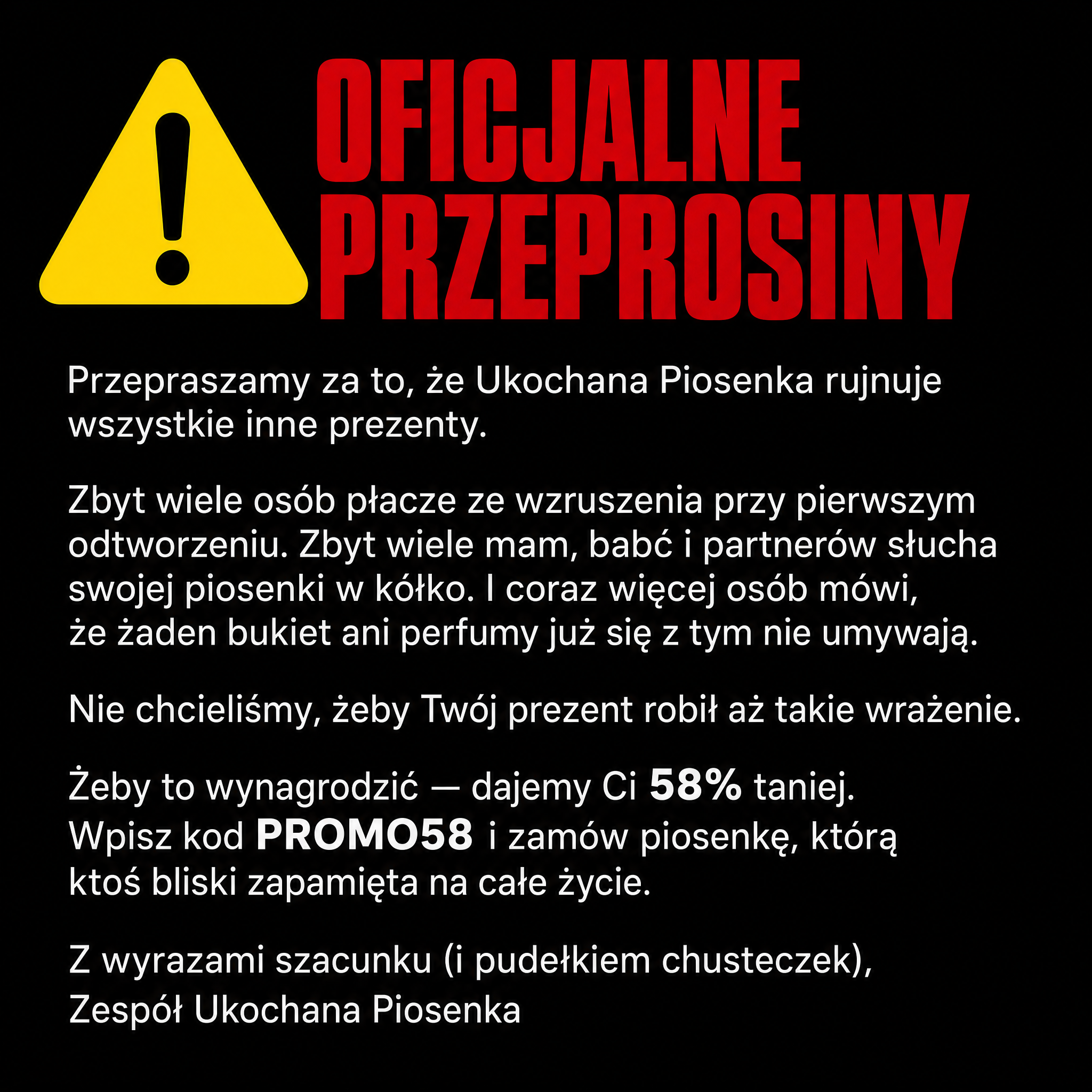 Ukochana Piosenka Facebook ad: Użyj kodu: PROMO58