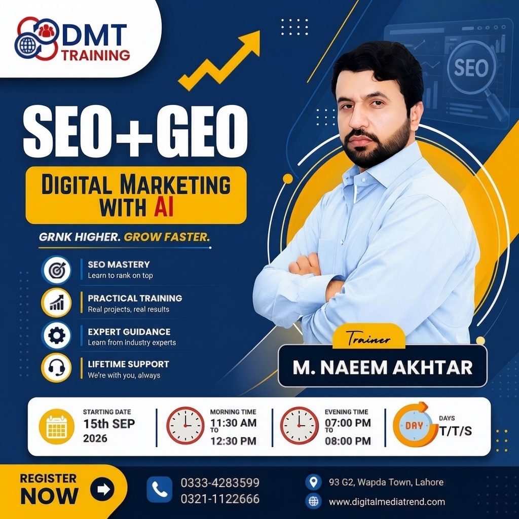 DMT, Digital Marketing Services & Training, Lahore Facebook ad