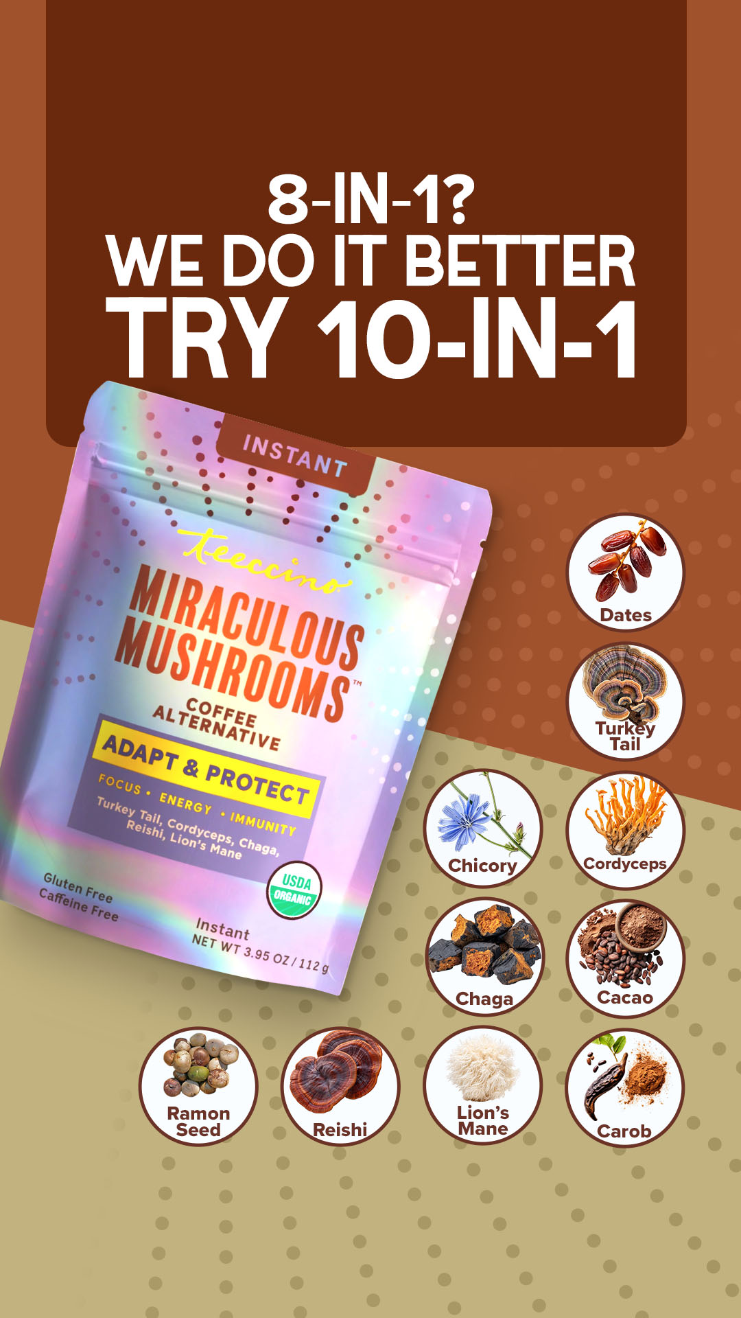 Teeccino Herbal Coffees & Teas Facebook ad