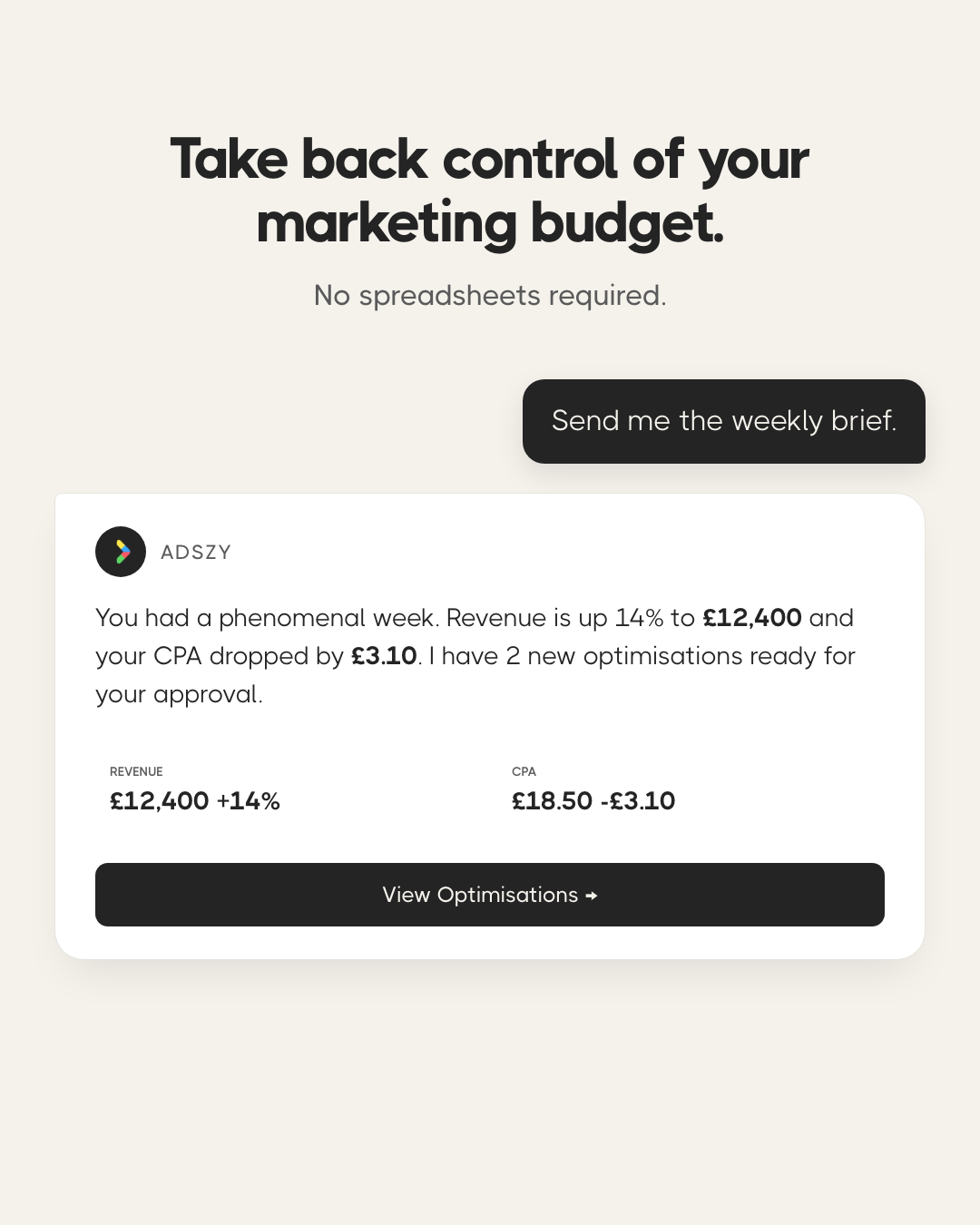 Adszy.ai Facebook ad: Start free trial