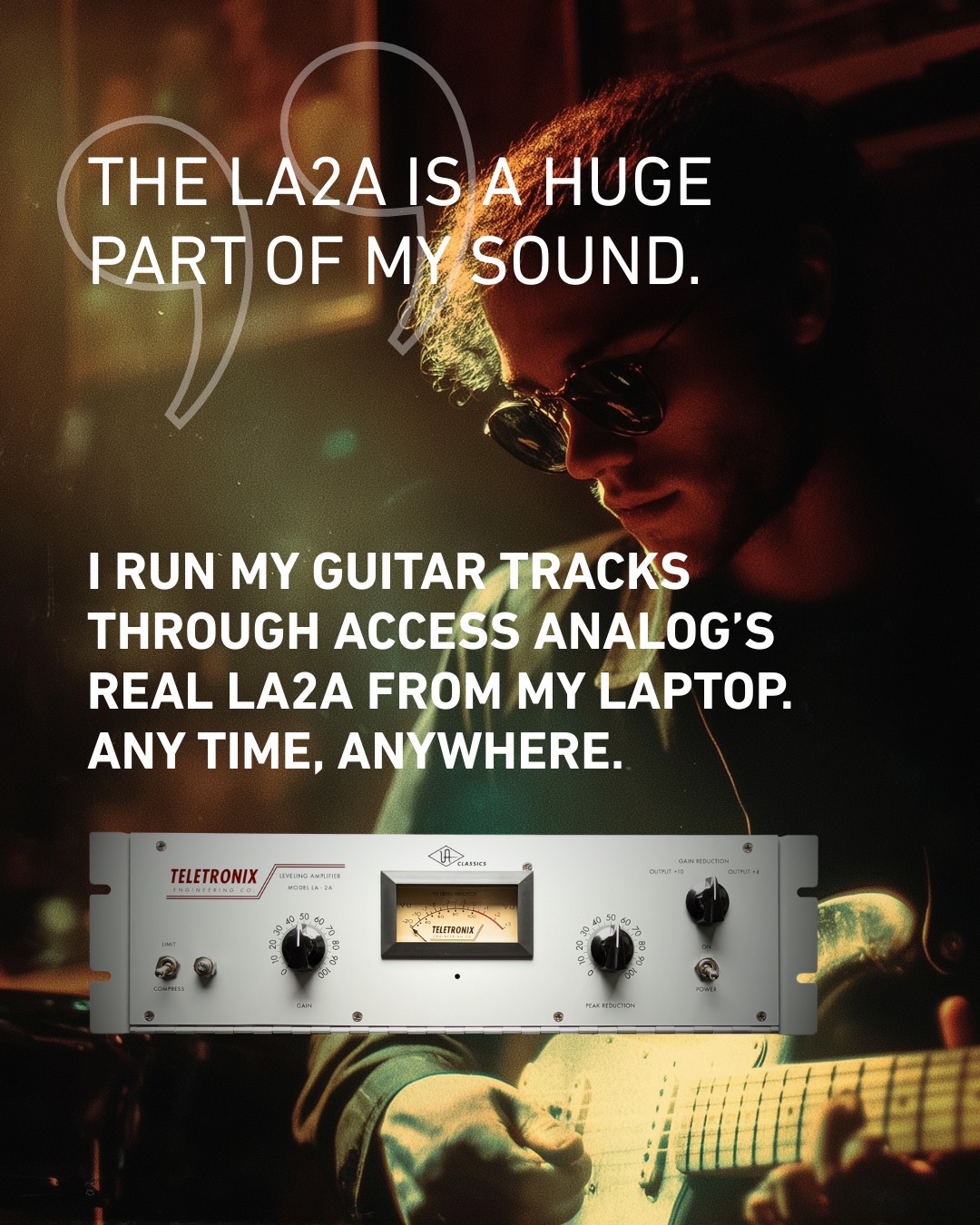 Access Analog Facebook ad: A Real LA-2A From My Laptop.