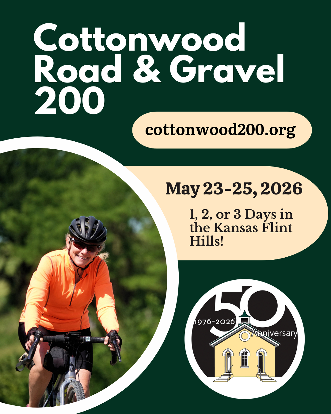 Cottonwood Road & Gravel 200 Facebook ad: 1, 2, or 3 days of scenic road…