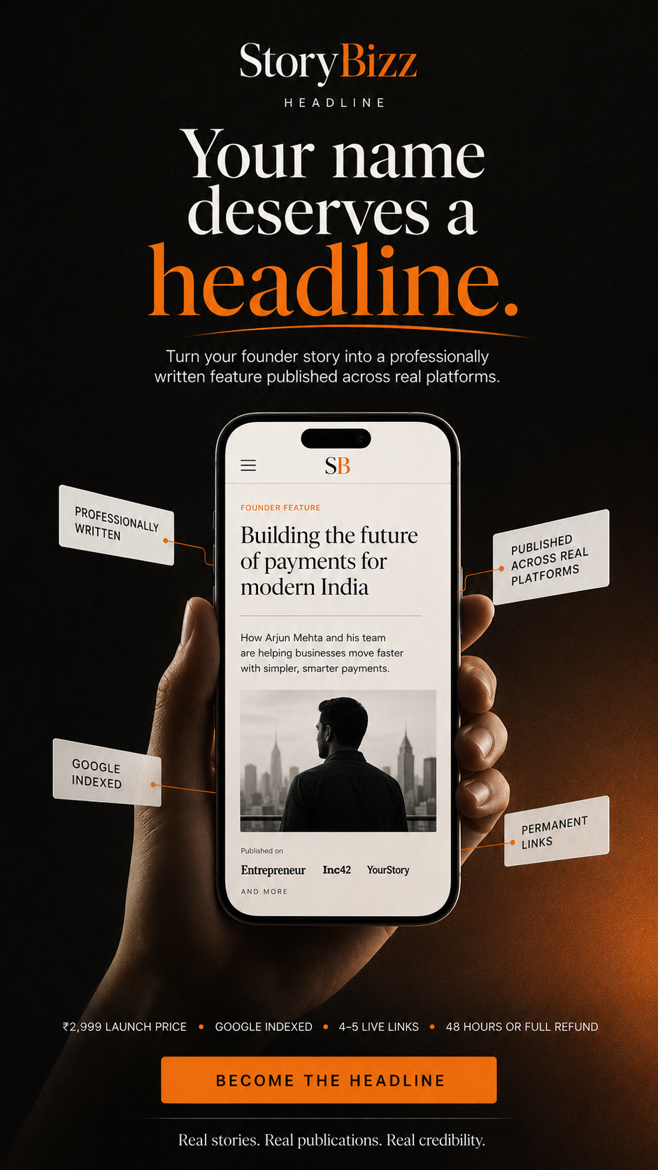 Storybizz Facebook ad: ₹1,999 Solution to Online Presence