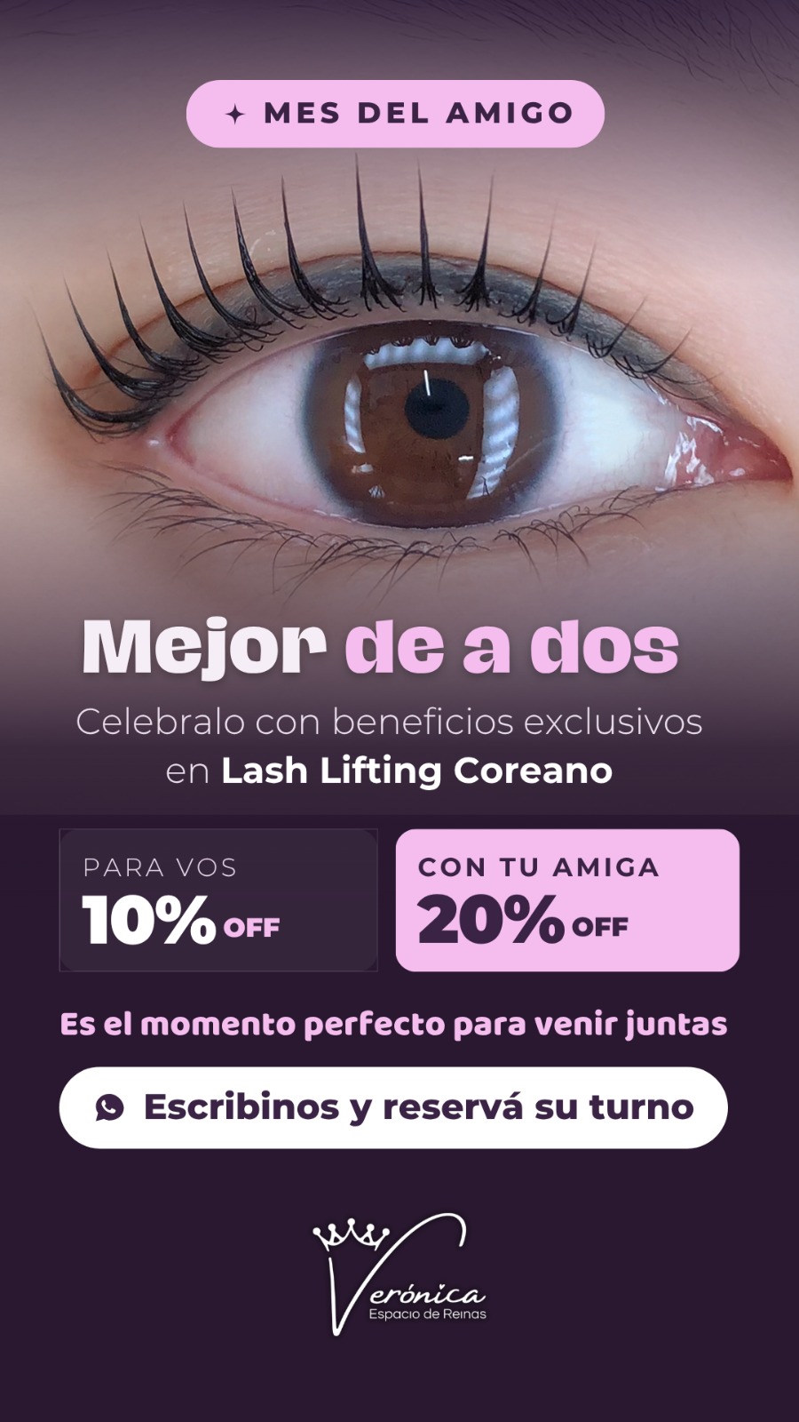 Verónica espacio de reinas Facebook ad: El mejor plan con tu amiga este 20 de julio