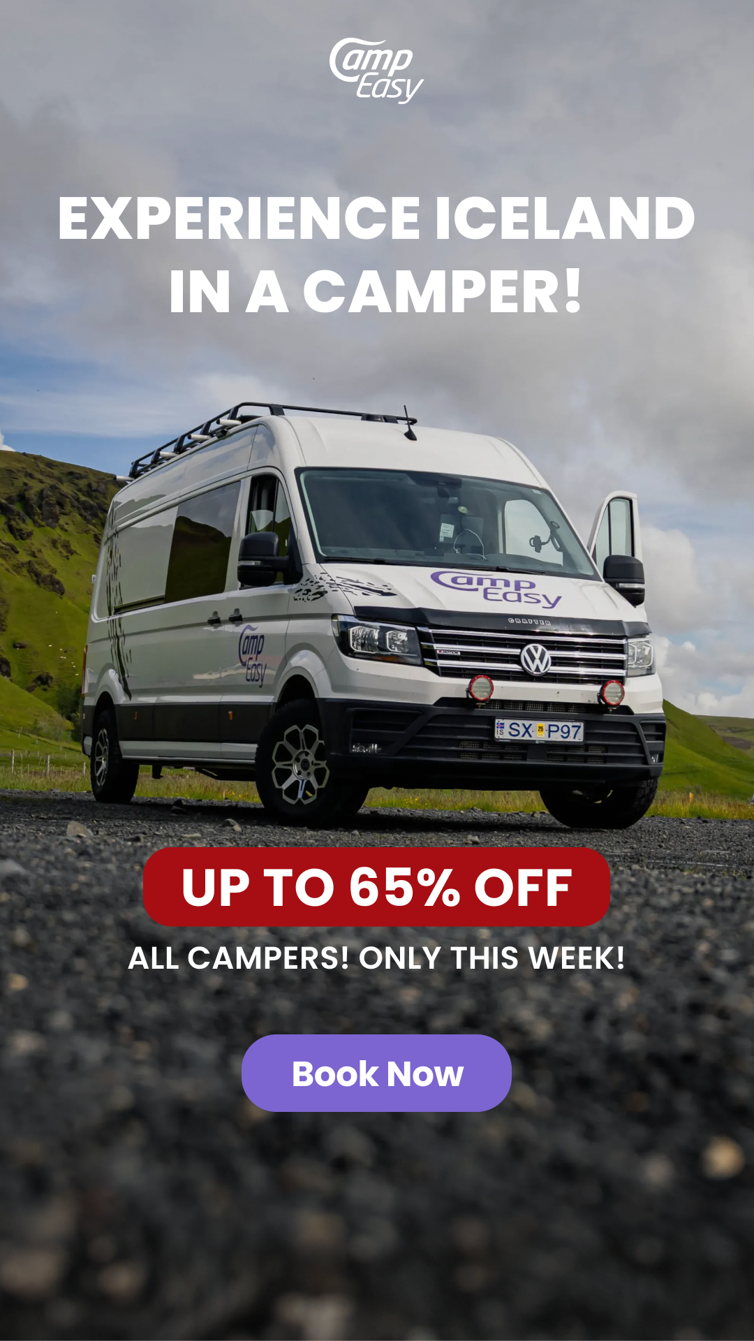 CampEasy Iceland Facebook ad from Apr 20, 2026