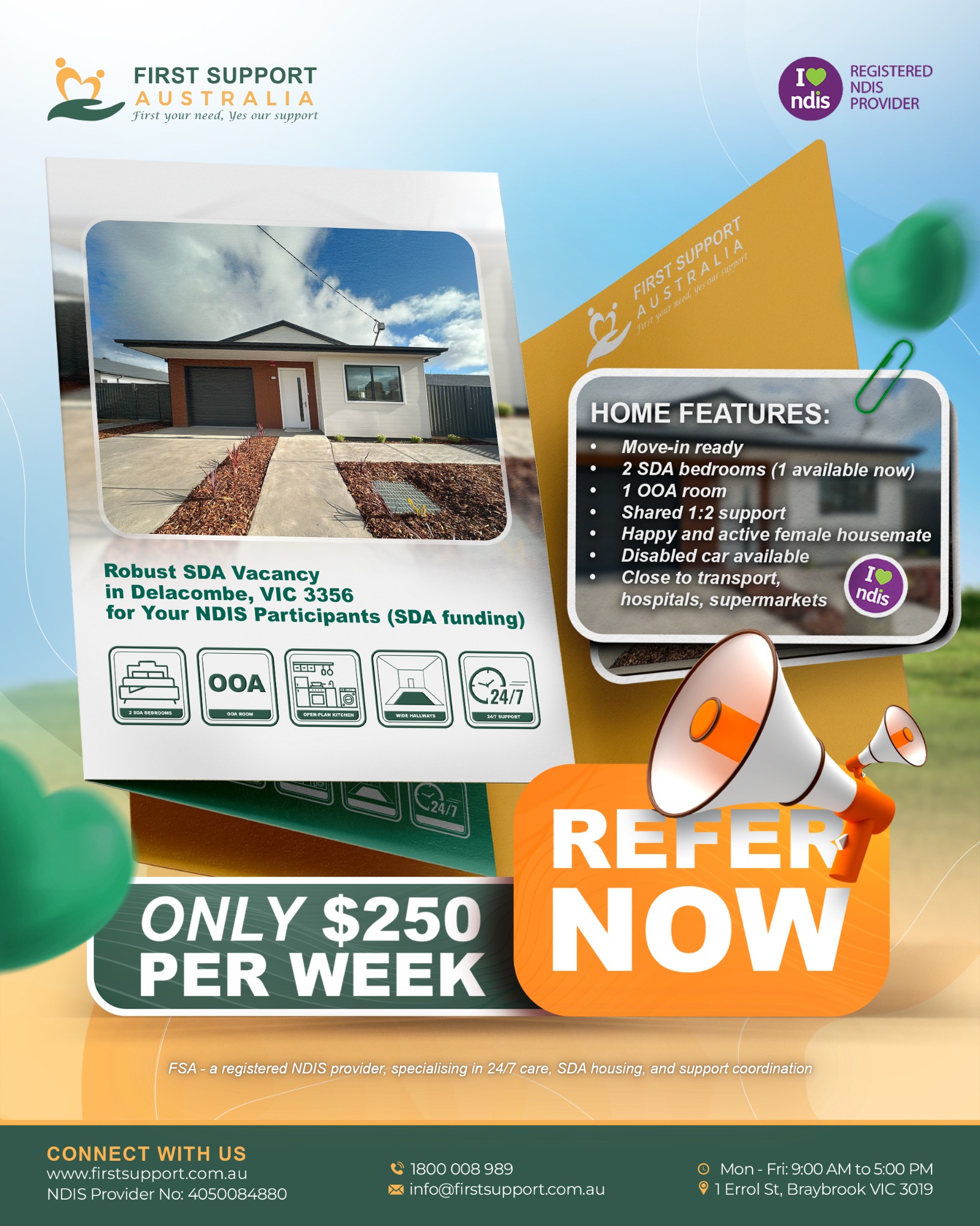 First Support Australia Facebook ad