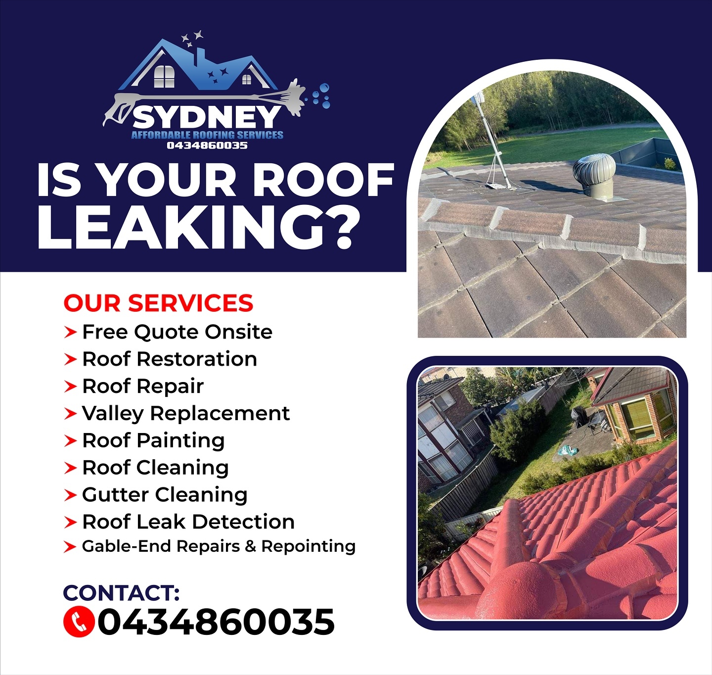 Sydney affordable roofing services Facebook ad