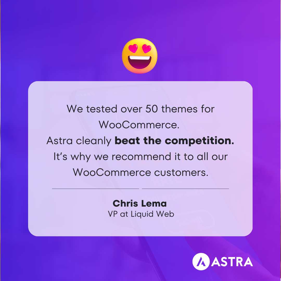 Astra WordPress Theme Facebook ad