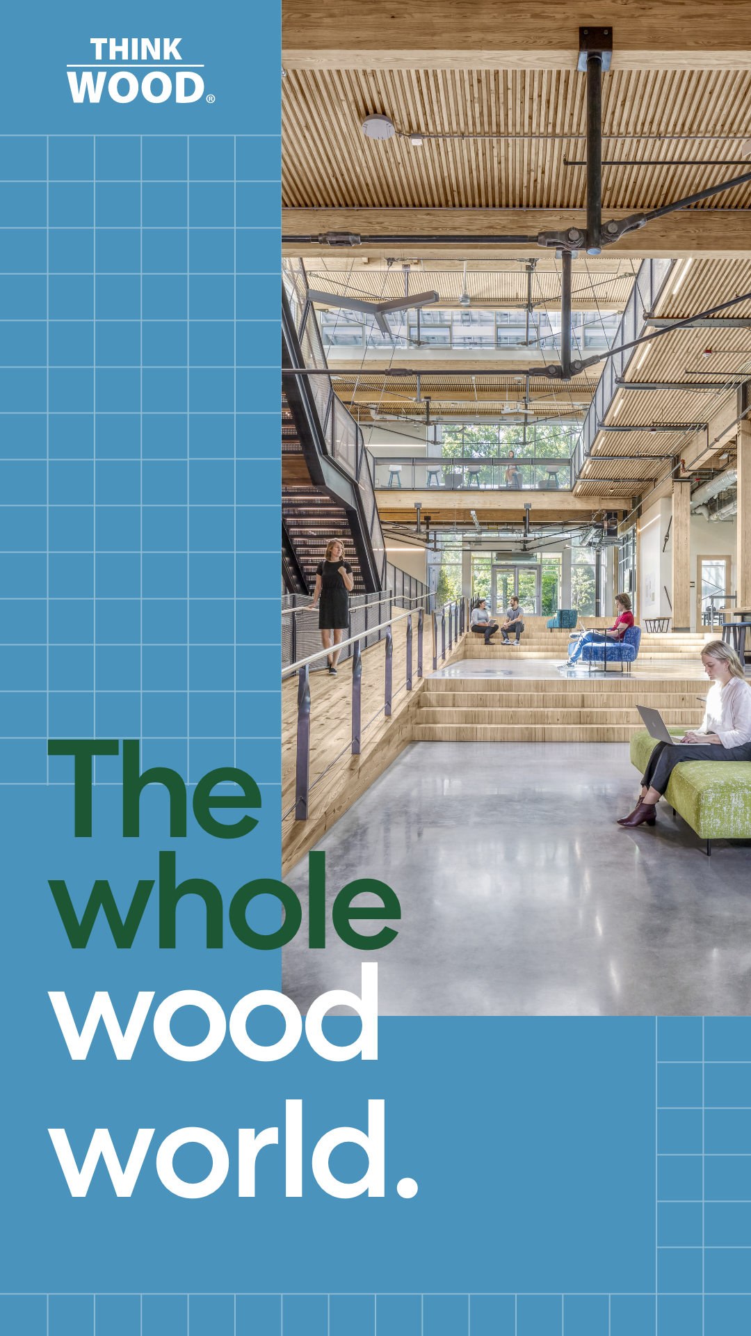 Think Wood Facebook ad: The Whole Wood World