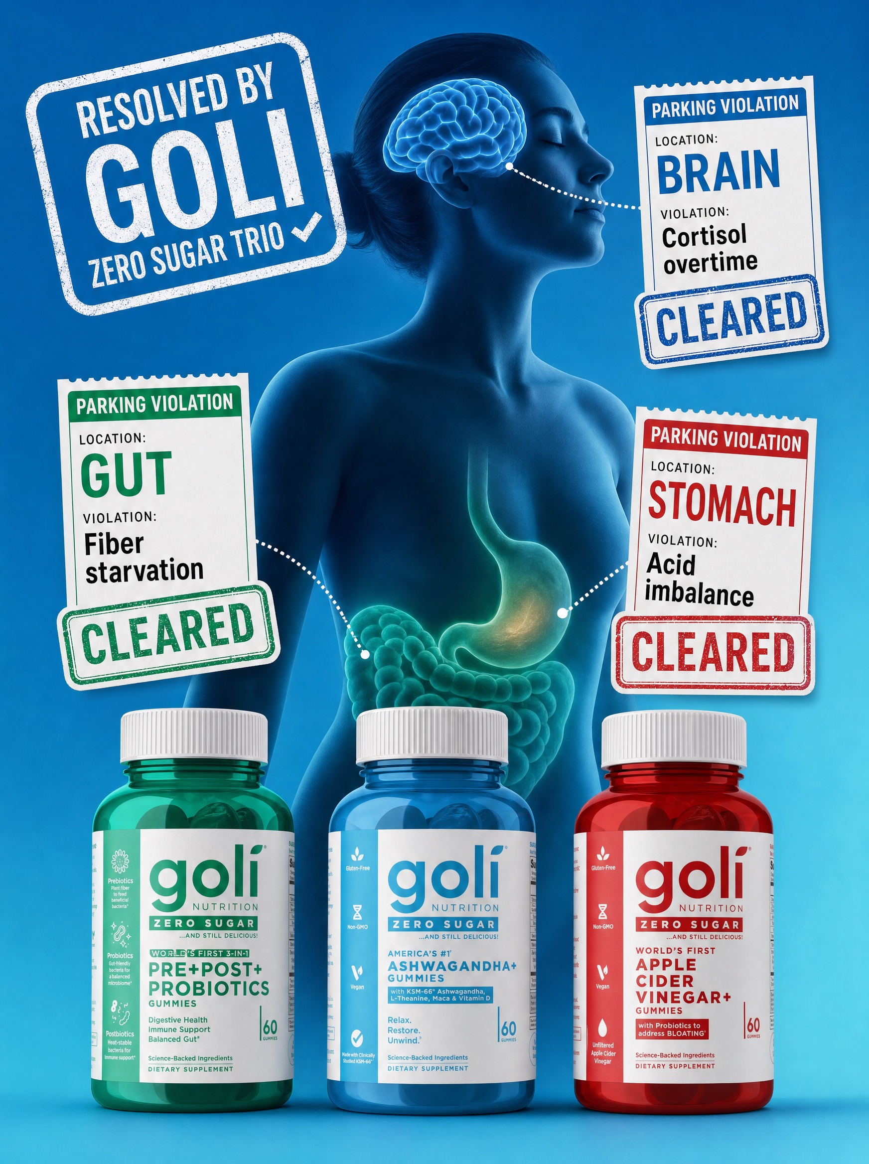 Goli Facebook ad: OVER 60% OFF + 100% FREE Shipping