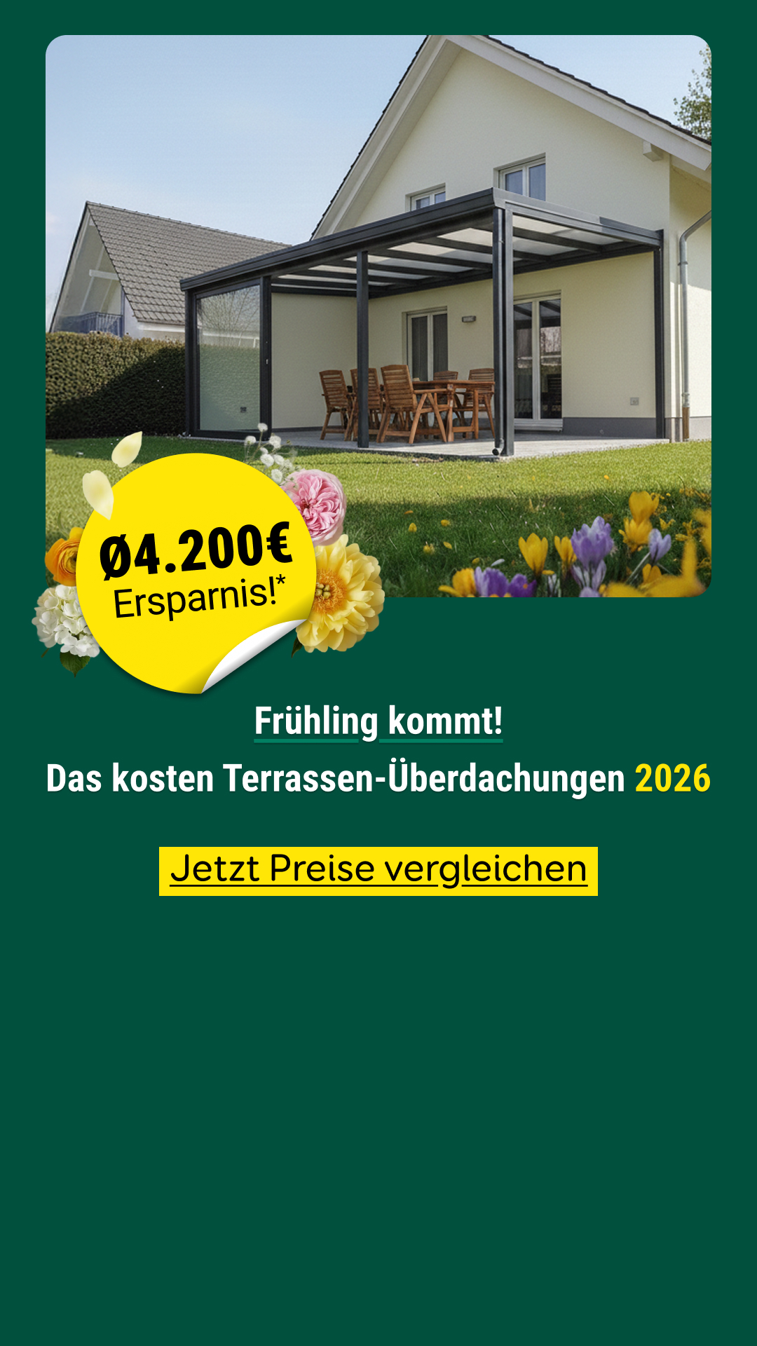 Aroundhome - Terrassenüberdachung Facebook ad from Feb 19, 2026