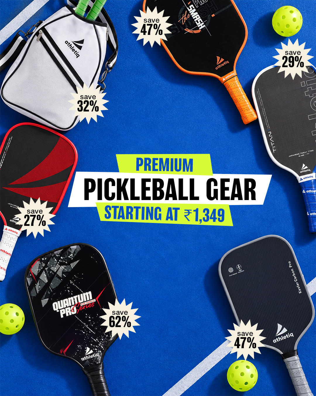 GoAthletiq Facebook ad: Premium Pickleball Paddles Starting At ₹1,499