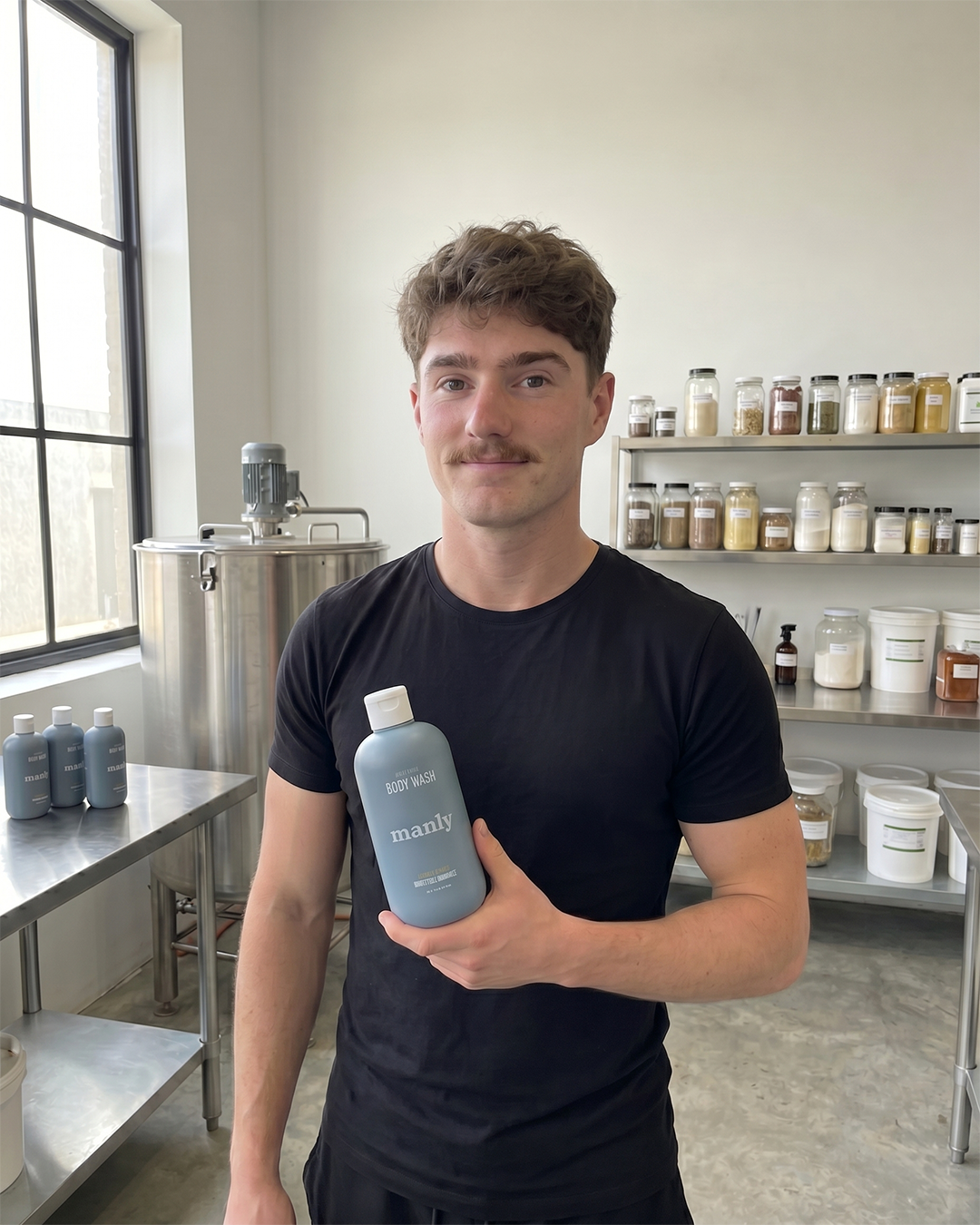 Michael from Manly Facebook ad: Natural Hygiene for Teens
