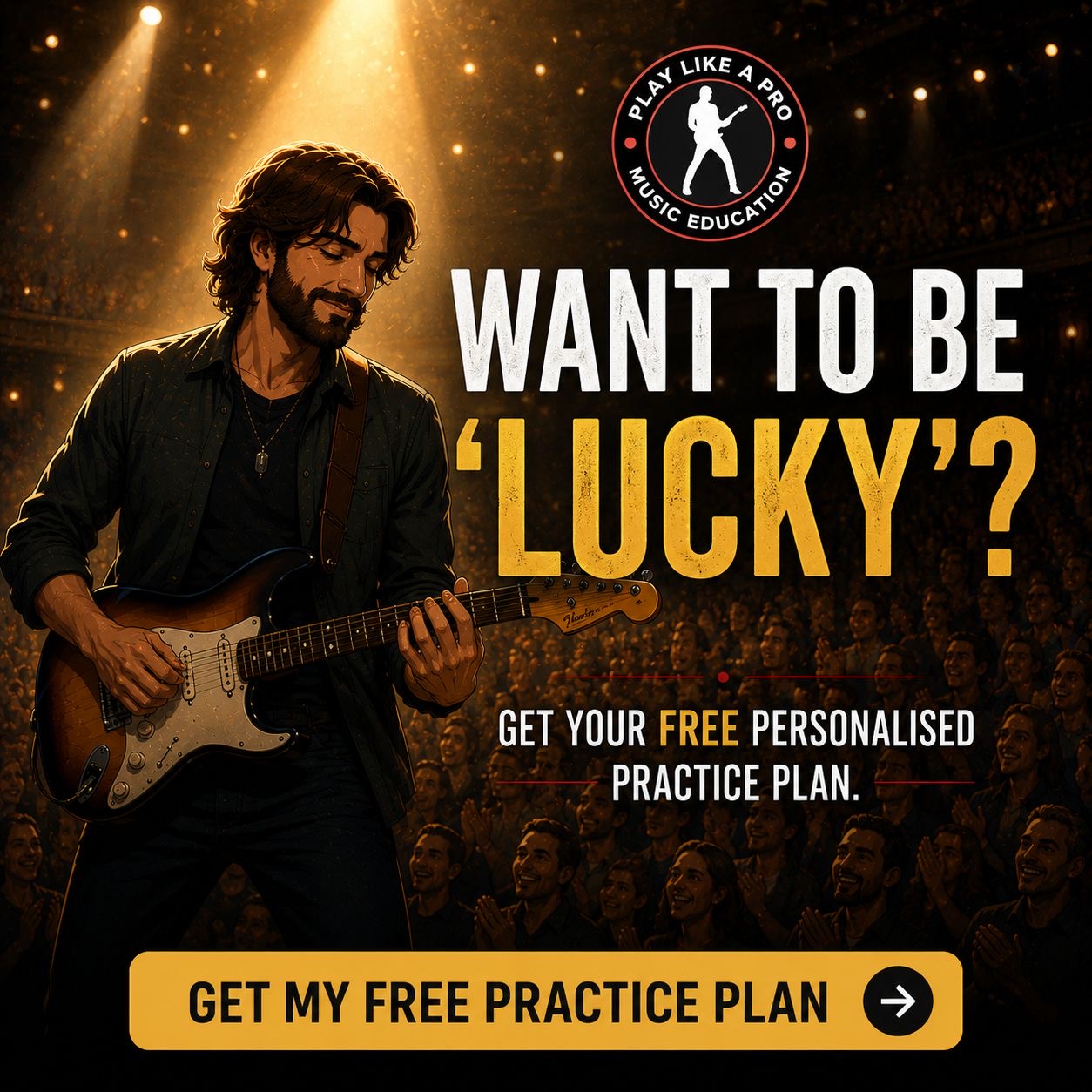 Jamie Ellis Guitar Facebook ad: Practice that works.