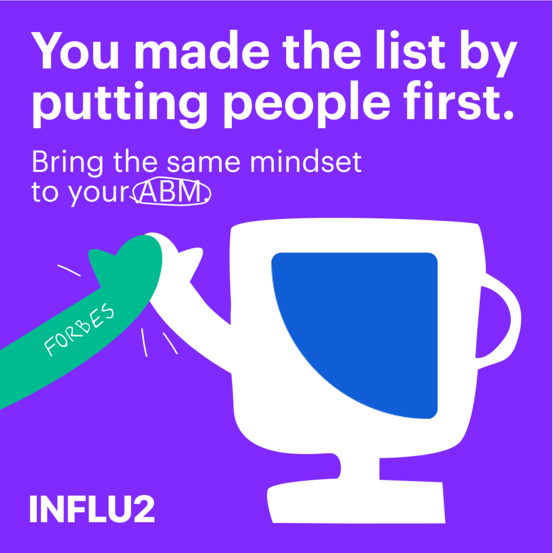 Influ2 x B2B marketing Facebook ad: Make ABM about people, not logos