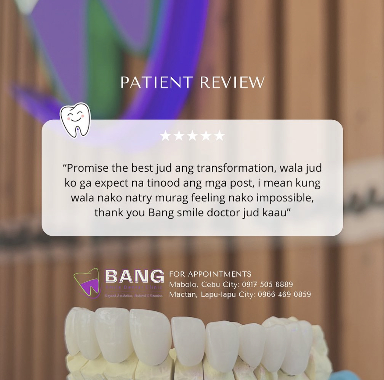 BANG-Smile Doctor Mactan, Lapu-lapu City Facebook ad: Premier dental clinic specializing in cosmetic dentistry…