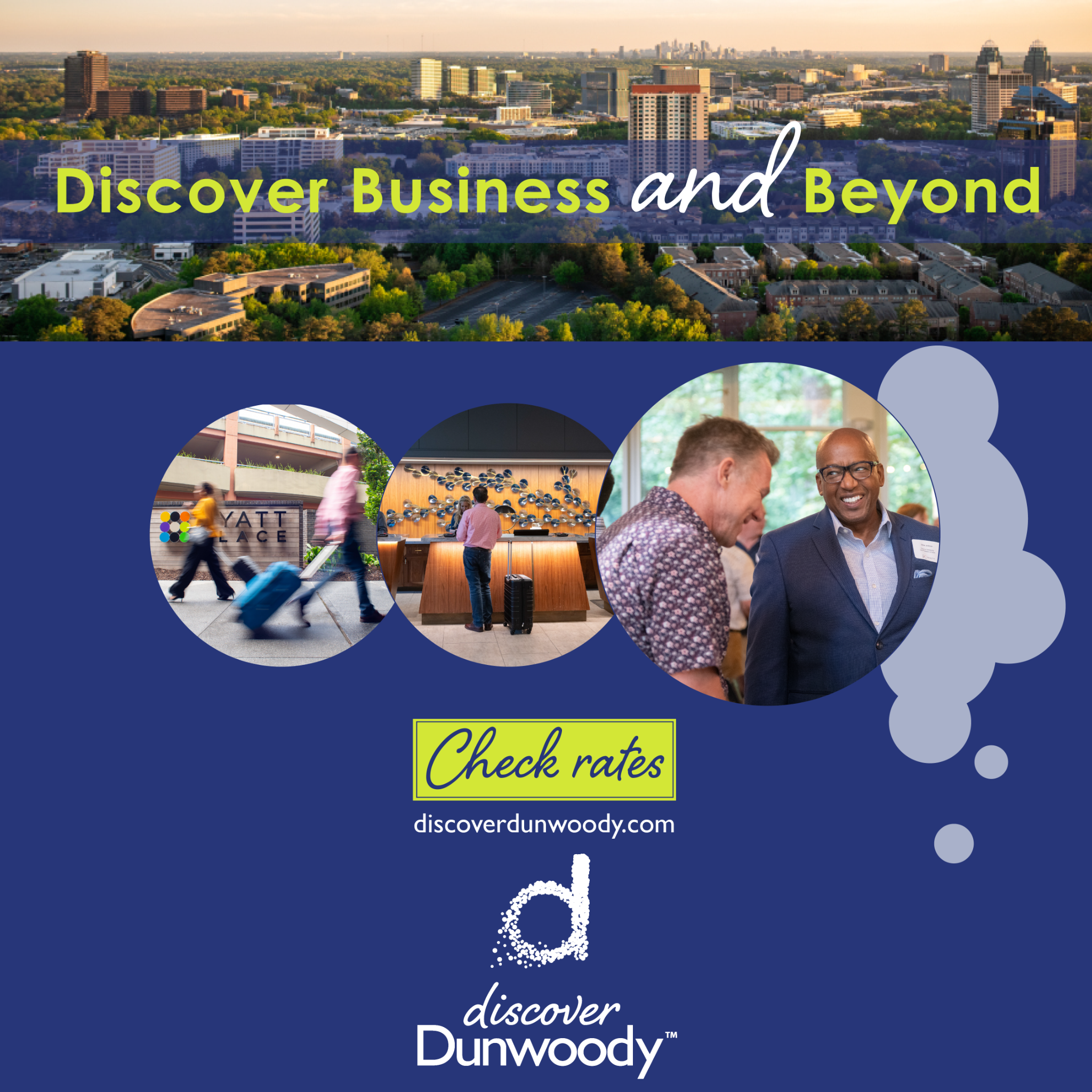 Discover Dunwoody, GA Facebook ad: Business Travel Made Effortless