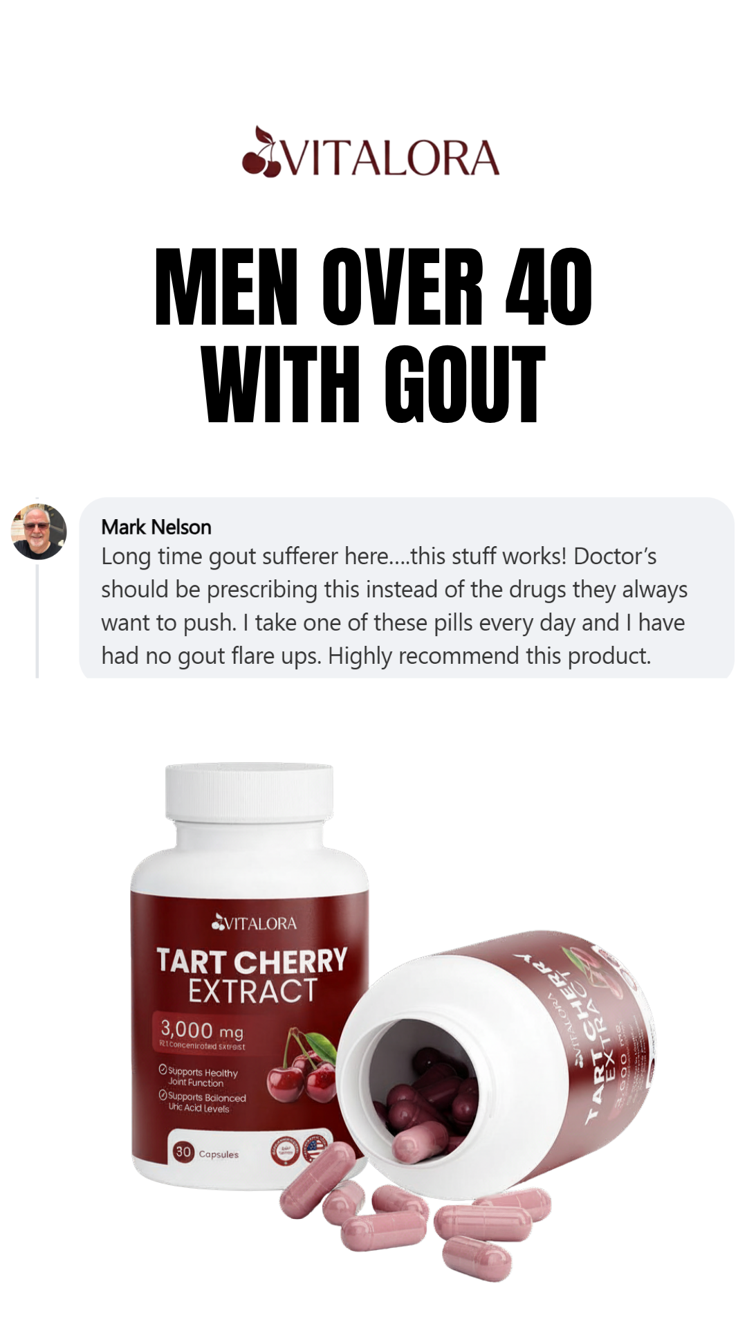 Vitalora Facebook ad: Everyone with gout flare-ups needs to see this