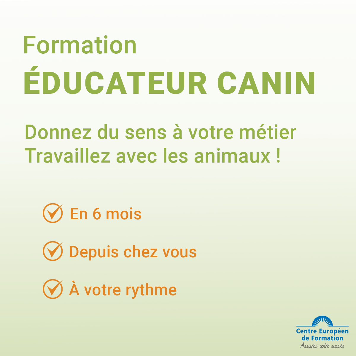 Centre Européen de Formation Facebook ad: Donnez du sens à votre métier
