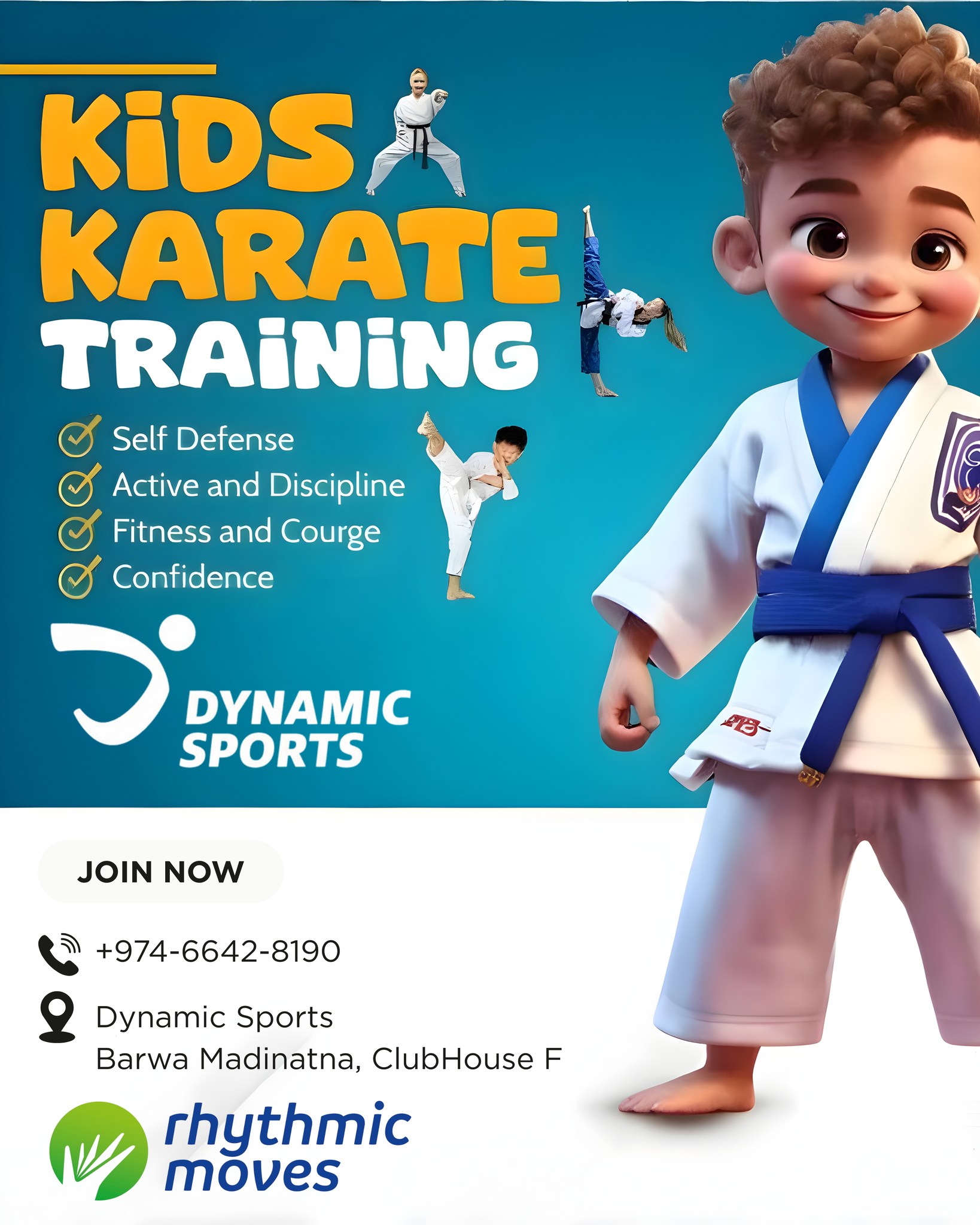 Dynamic Sports Facebook ad: Karate Training for Kids & Adults