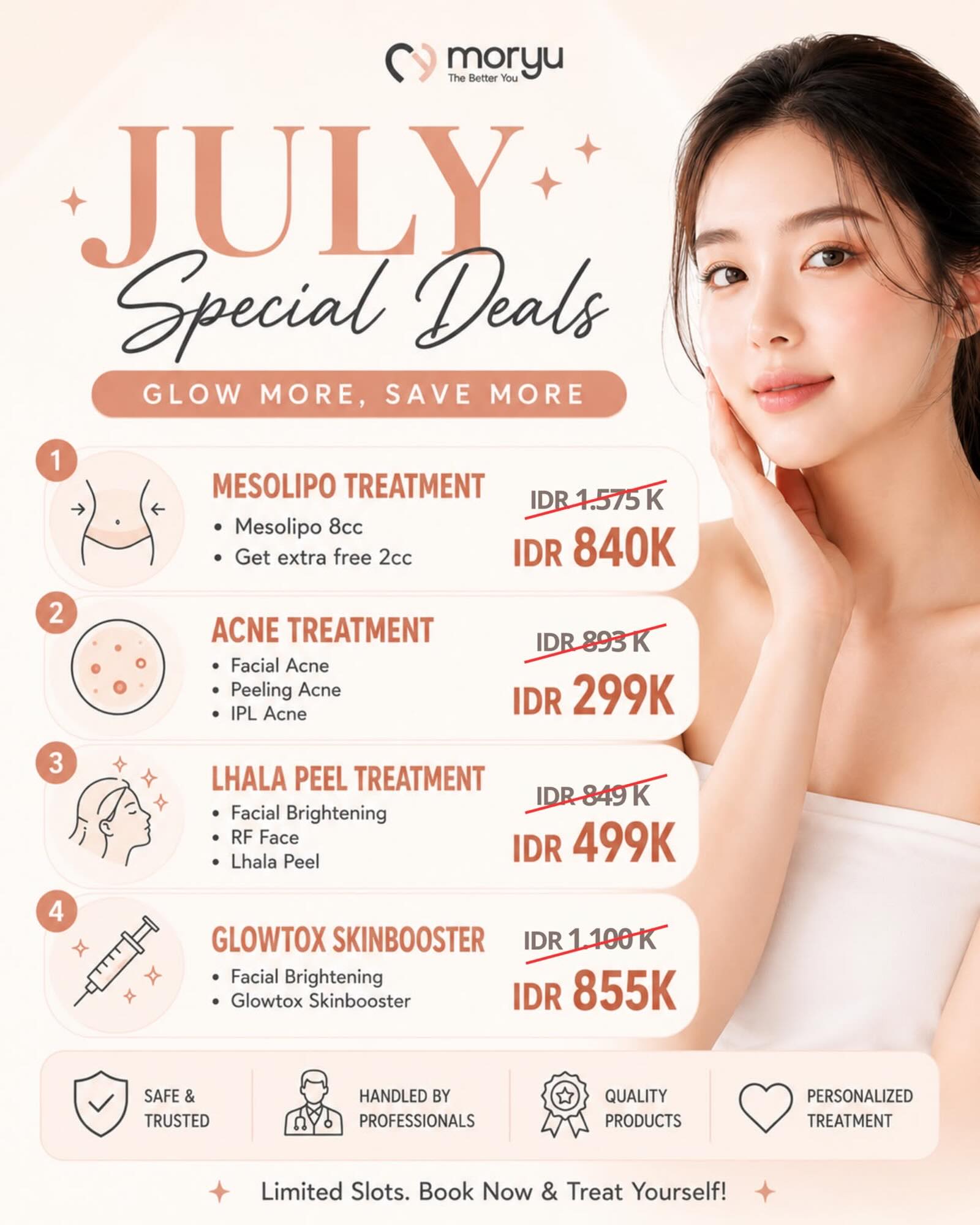 moryuclinic Facebook ad: JULY SPECIAL DEALS IS HERE!
