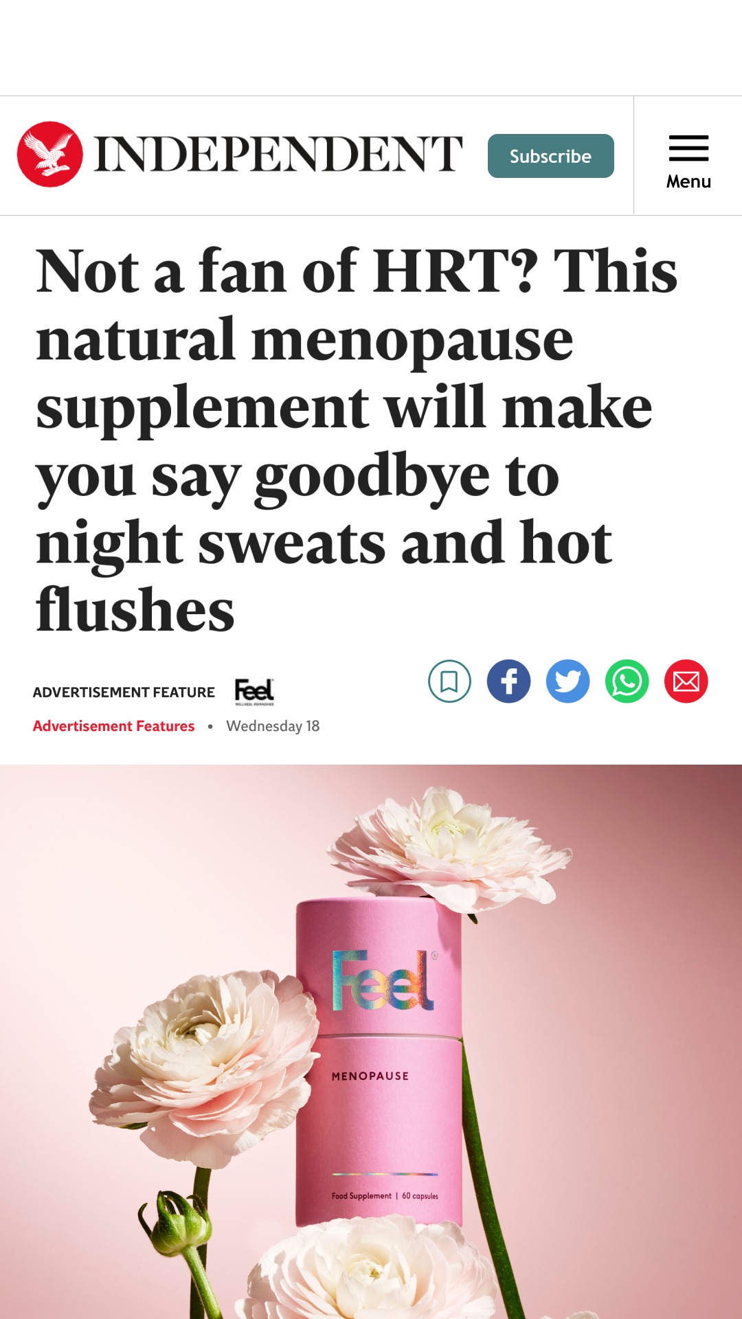 Feel Facebook ad
