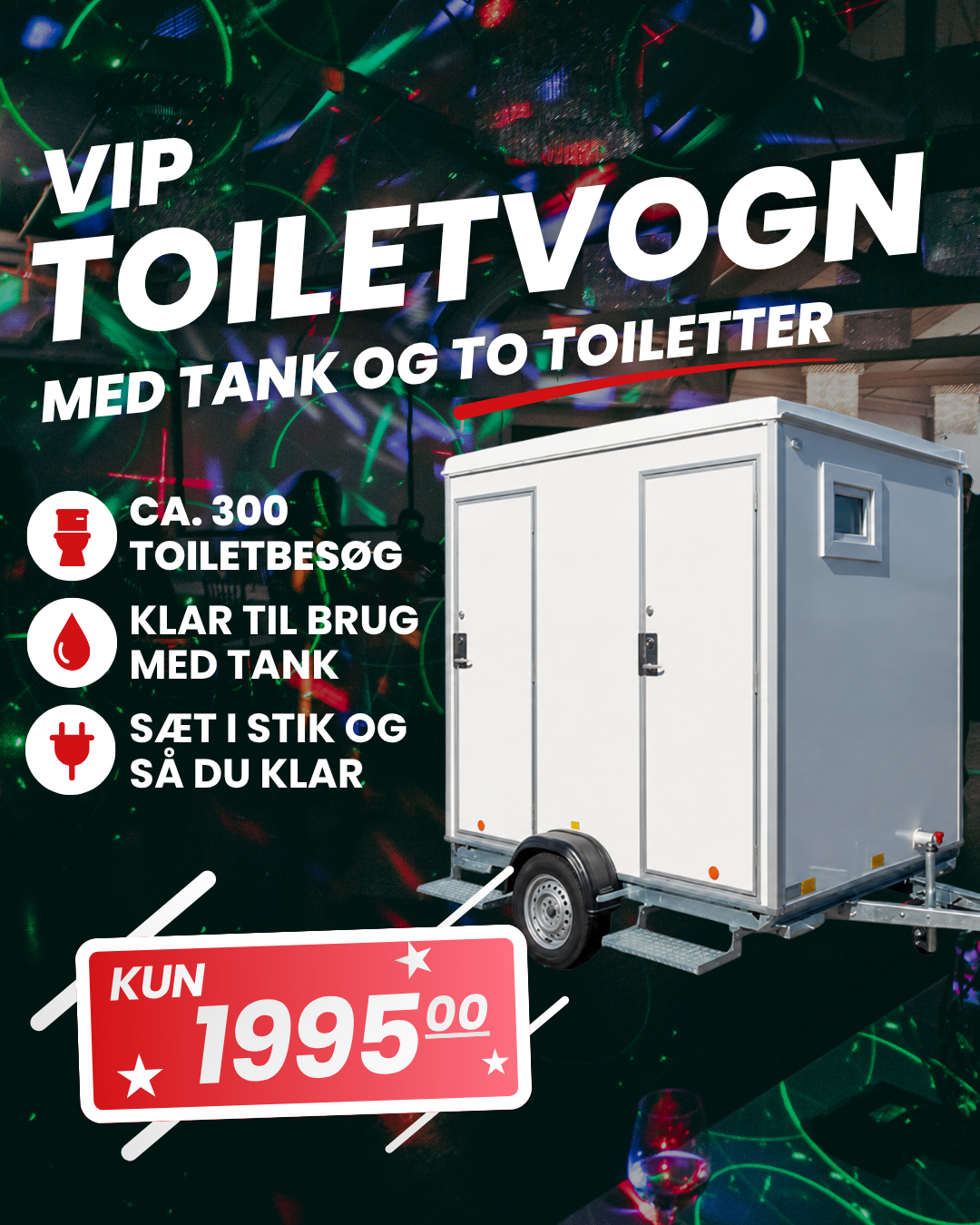 Abc-Event Facebook ad: Lej din toiletvogn her!